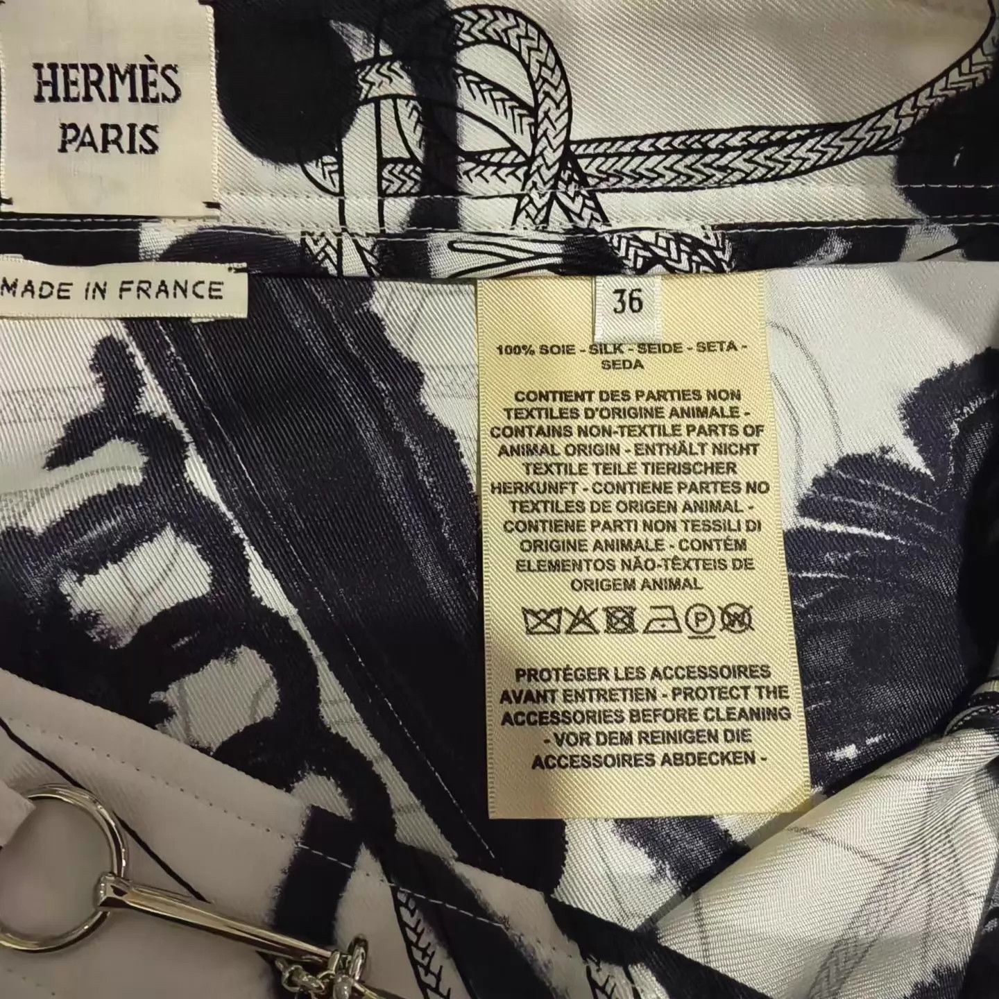 Hermes Hermes Black & White Watercolor Pig Nose Dress 36 99 Size XS / US 0-2 / IT 36-38 - 4 Thumbnail