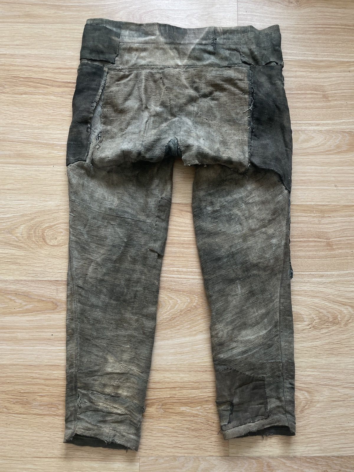 Vintage 1890-1910 Shepherds Pants (hemp + linen Shuttle loom woven) Size US 34 / EU 50 - 2 Thumbnail