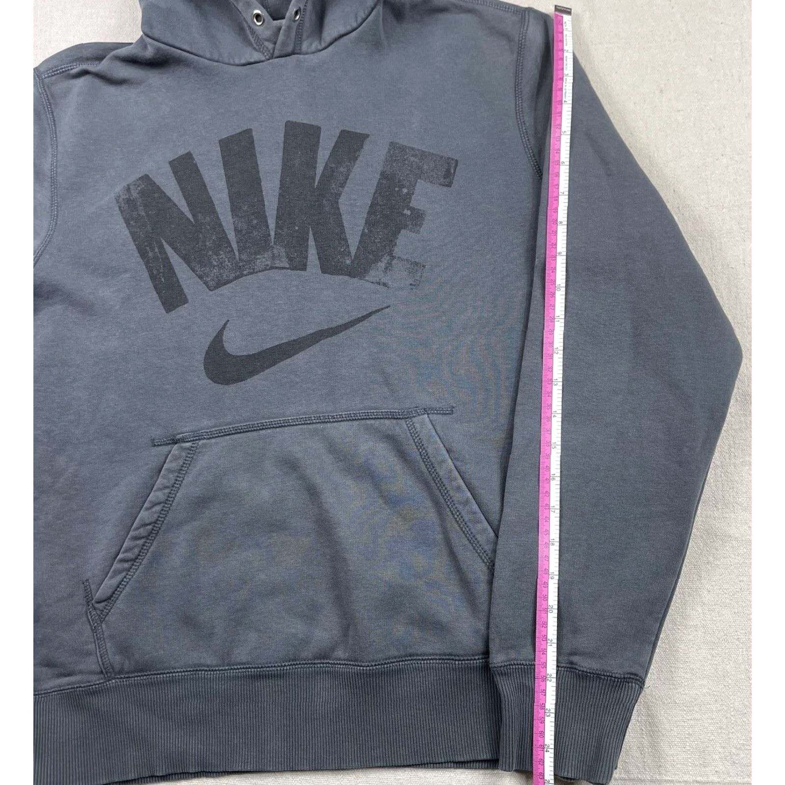 Nike Nike Hoodie Sweatshirt Center Swoosh Spell Out Gray Mens M Pullover Crew Neck Cotton Blend Gym & Training Size US M / EU 48-50 / 2 - 5 Thumbnail