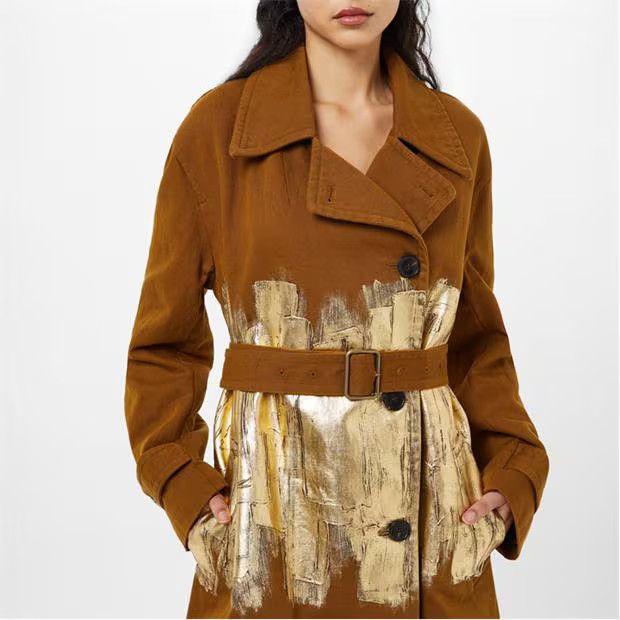 Dries Van Noten o1g2r1mq1024 Coat in Brown & Golden Size M / US 6-8 / IT 42-44 - 3 Thumbnail
