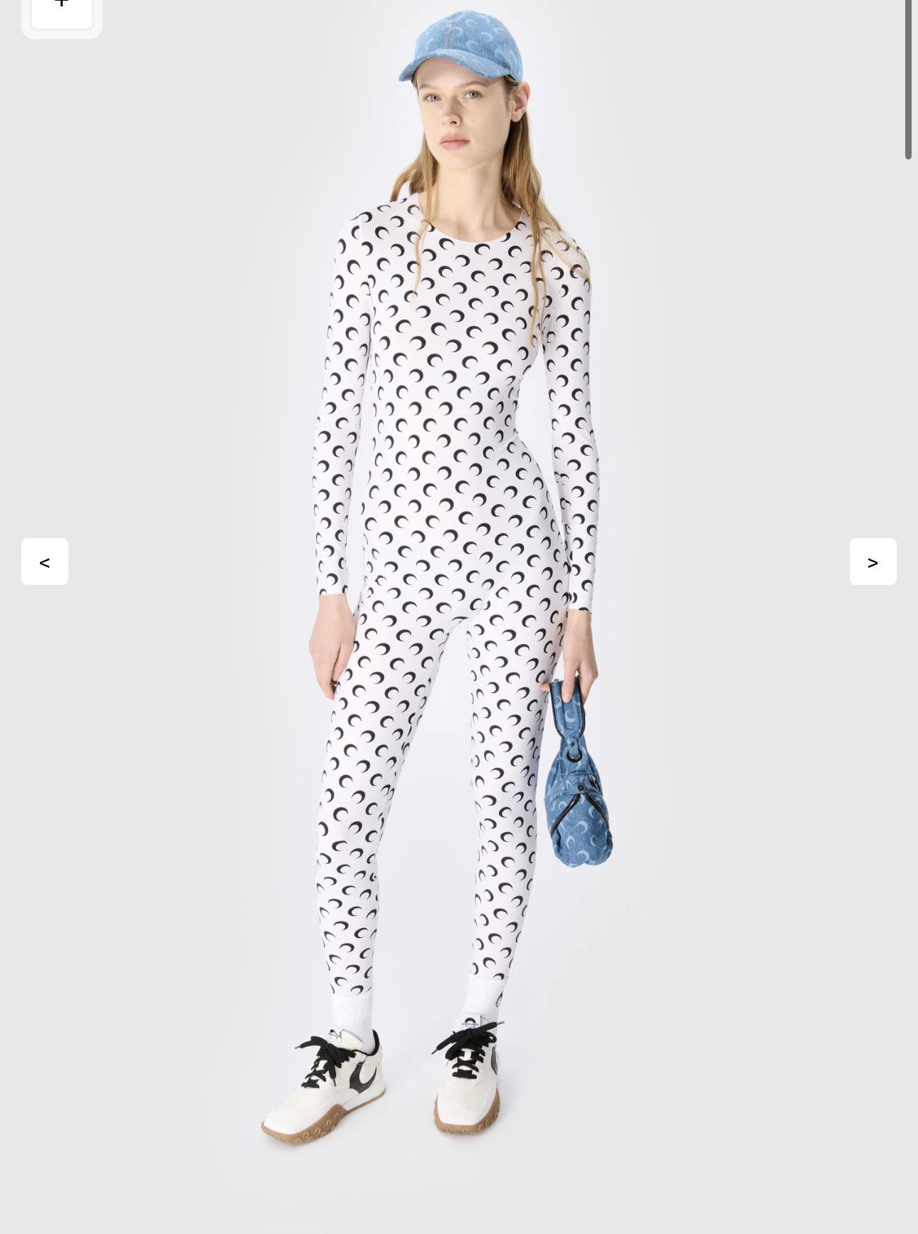 image of Marine Serre All Over Moon Catsuit in White, Women's (Size 26)