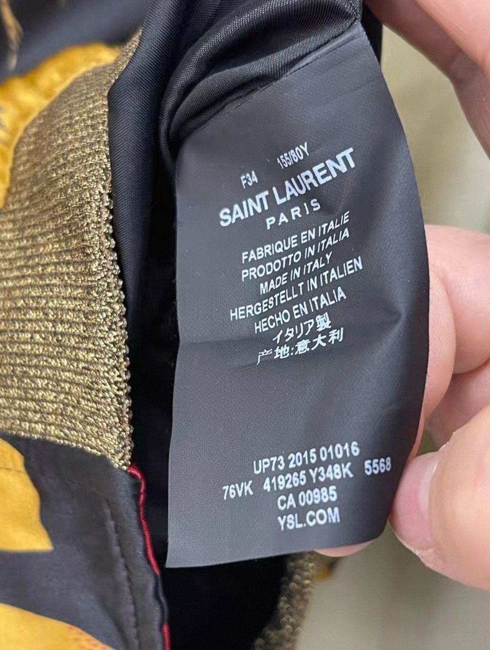 Saint Laurent Paris Saint Laurent Satin Palm Tree Bomber Jacket. Size XS / US 0-2 / IT 36-38 - 4 Thumbnail