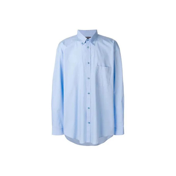 Balenciaga Balenciaga Blue Long Sleeve Casual Shirt Size US M / EU 48-50 / 2 - 1 Thumbnail