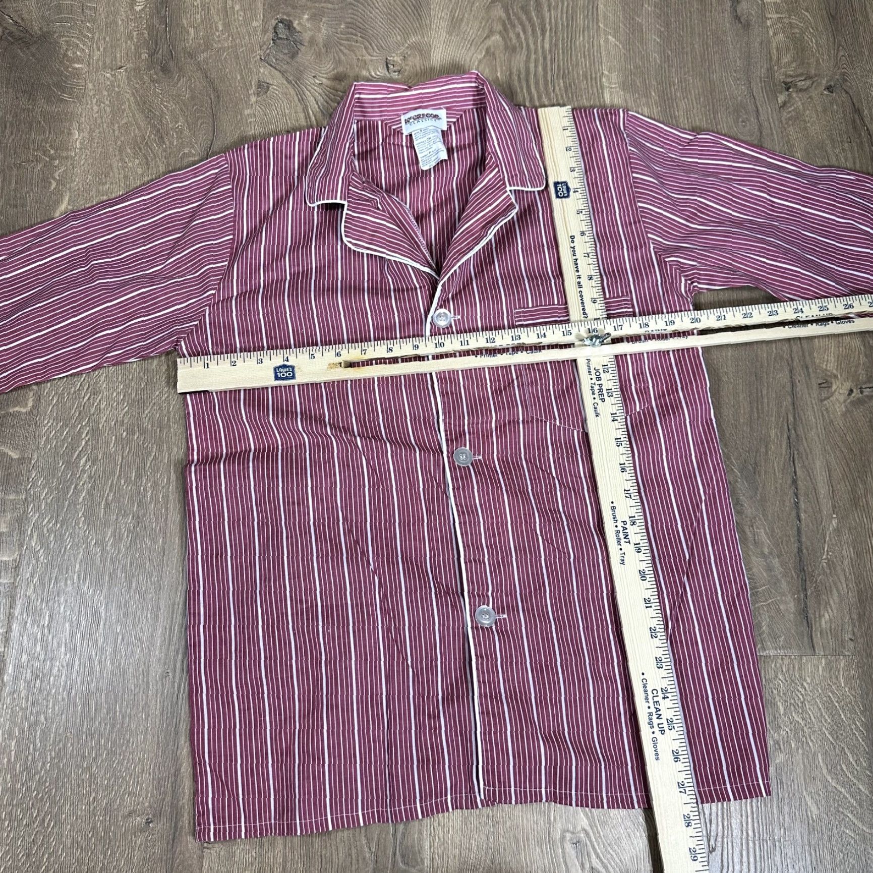 McGregor McGregor Pajama Top Striped Red Long Sleeve Shirt Mens S Night Wear Button Closure 1 Piece Cotton Polyester Classic All Season Size US S / EU 44-46 / 1 - 2 Thumbnail