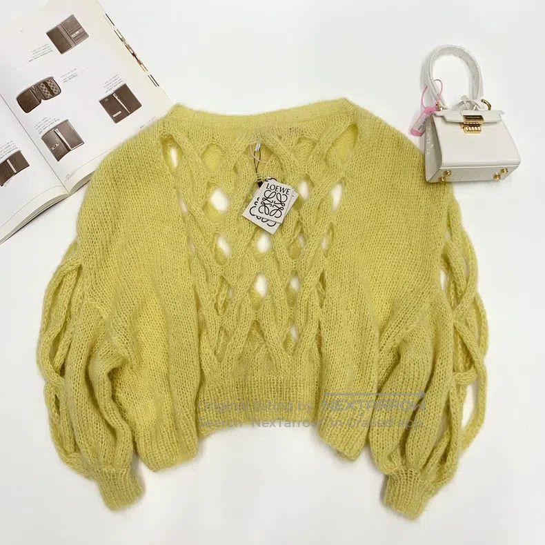 Loewe Loewe Yellow cutout knit sweater Size S / US 4 / IT 40 - 2 Thumbnail