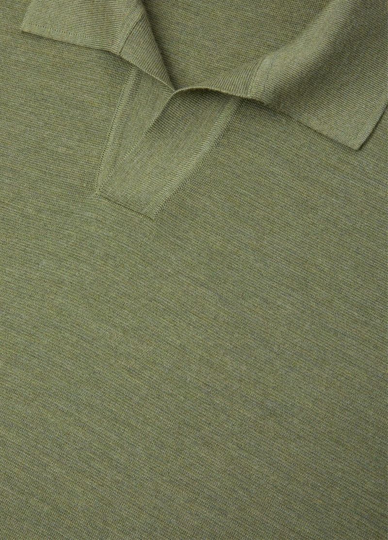Loro Piana o1w1db10126 FAL5279 Buttonless Polo Shirt in Green Size US M / EU 48-50 / 2 - 8 Thumbnail