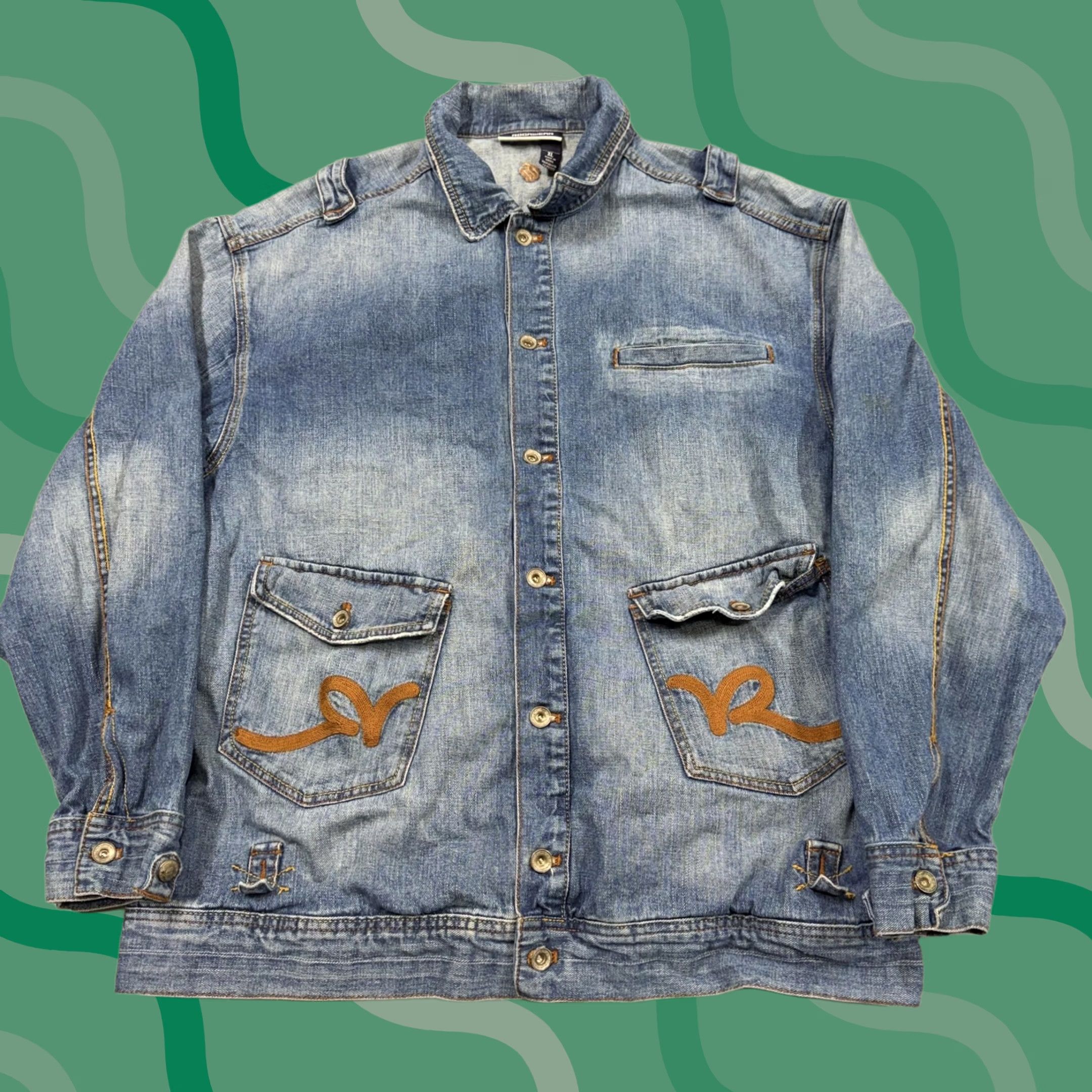 Rocawear Rocawear Jacket Mens XL Blue Denim Hip Hop Vintage Size US XL / EU 56 / 4 - 1 Thumbnail