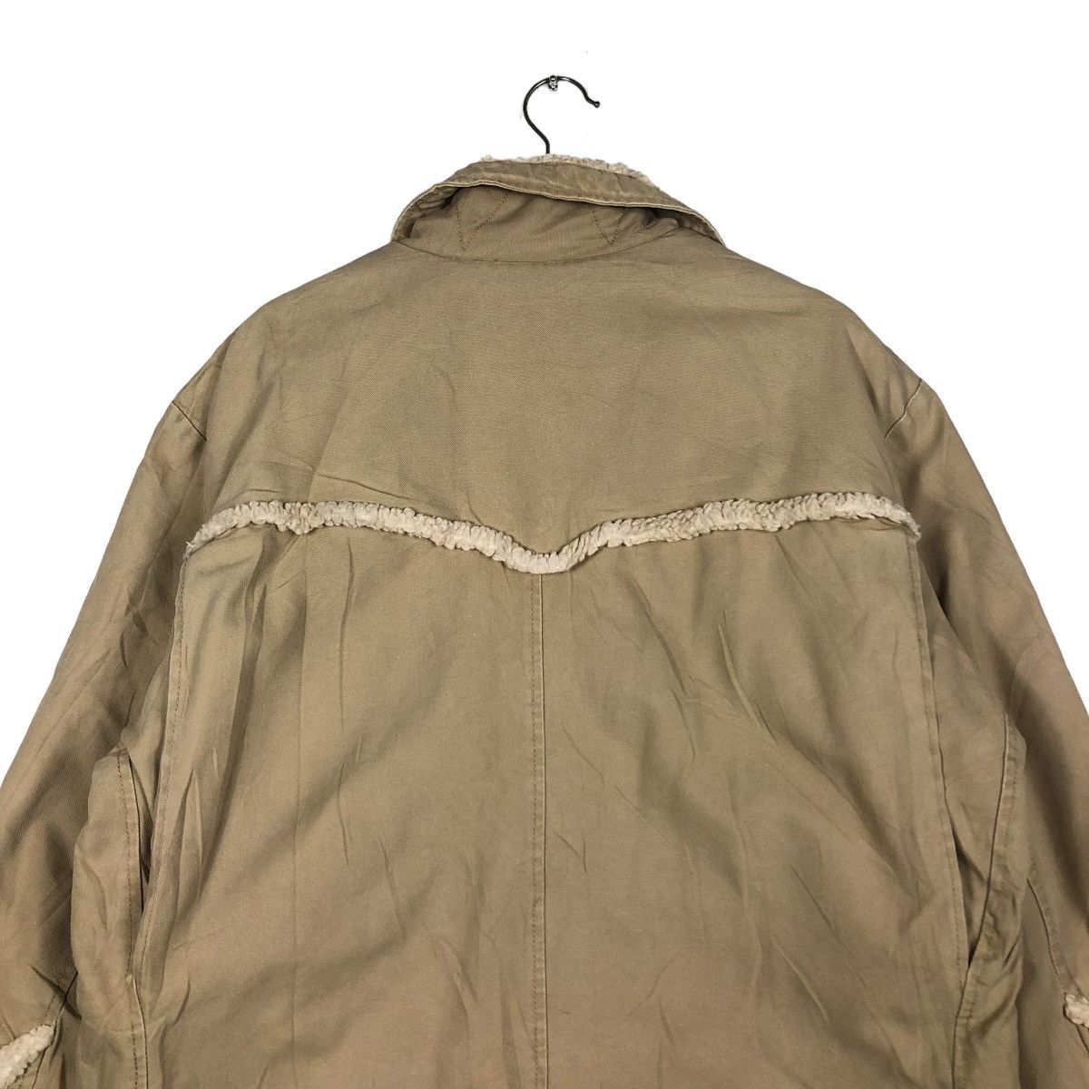 Johnbull 🔥VINTAGE BIKER SHEARLING JACKET DOUBLE COLLAR JOHN BULL Size US M / EU 48-50 / 2 - 11 Thumbnail