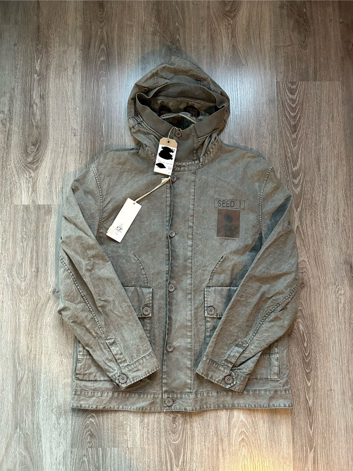 C.P. Company C.P. Company Logo Hooded Jacket in Gray rain jacket Size US L / EU 52-54 / 3 - 1 Thumbnail