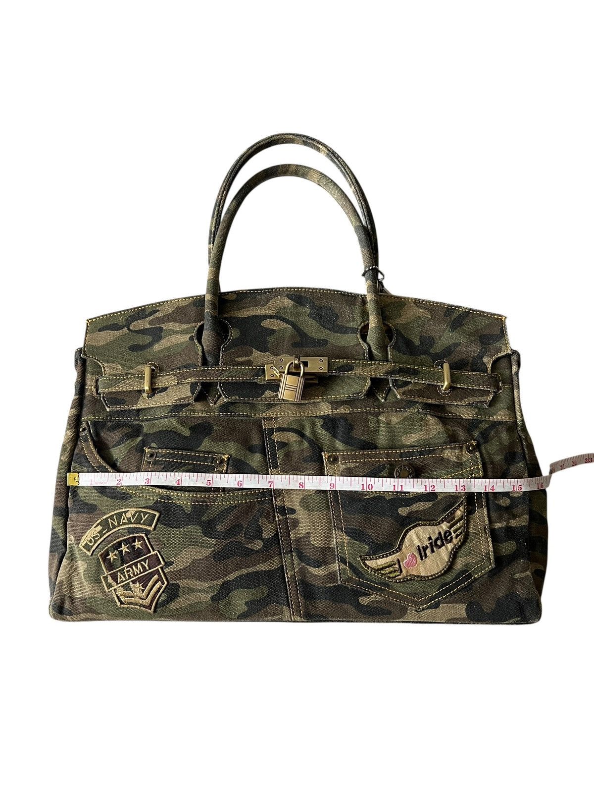Japanese Brand 2000s Ra Iride 🇯🇵 Camouflage Birkin Bag Hermes Size ONE SIZE - 13 Thumbnail