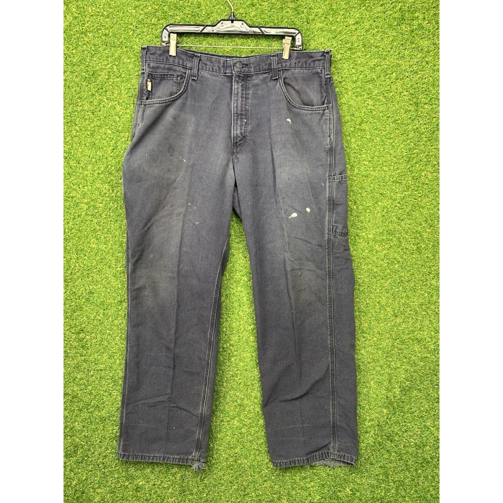 Carhartt VINTAGE Carhartt Work Pants Carpenter Style Mens 38x32 Blue Canvas Flame Resistant Workwear Size US 38 / EU 54 - 2 Thumbnail