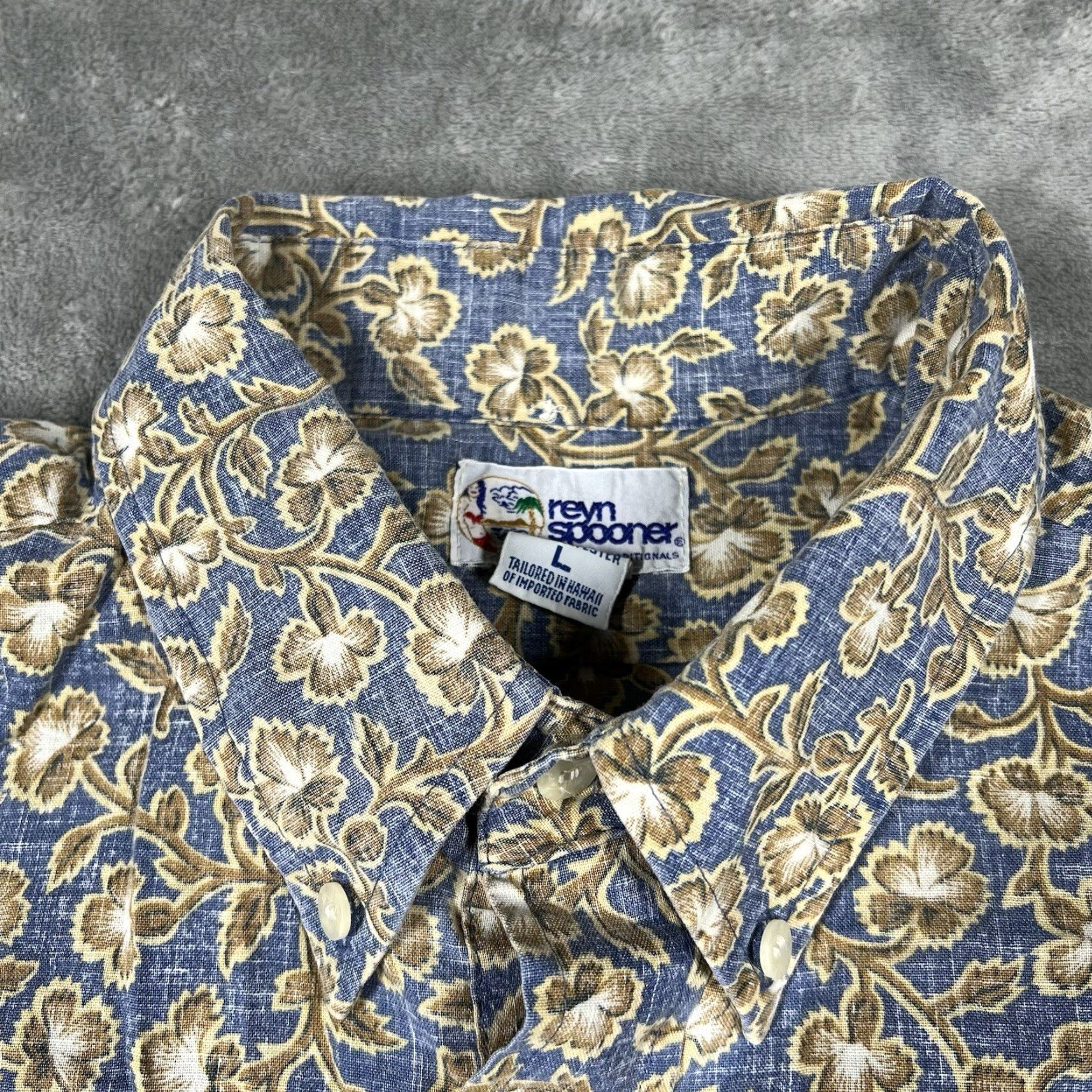 Reyn Spooner Reyn Spooner Men's Shirt Hawaiian Traditionals Floral Print Multicolor Short Sleeve 1/4 Button Up L Mens Size US L / EU 52-54 / 3 - 7 Thumbnail