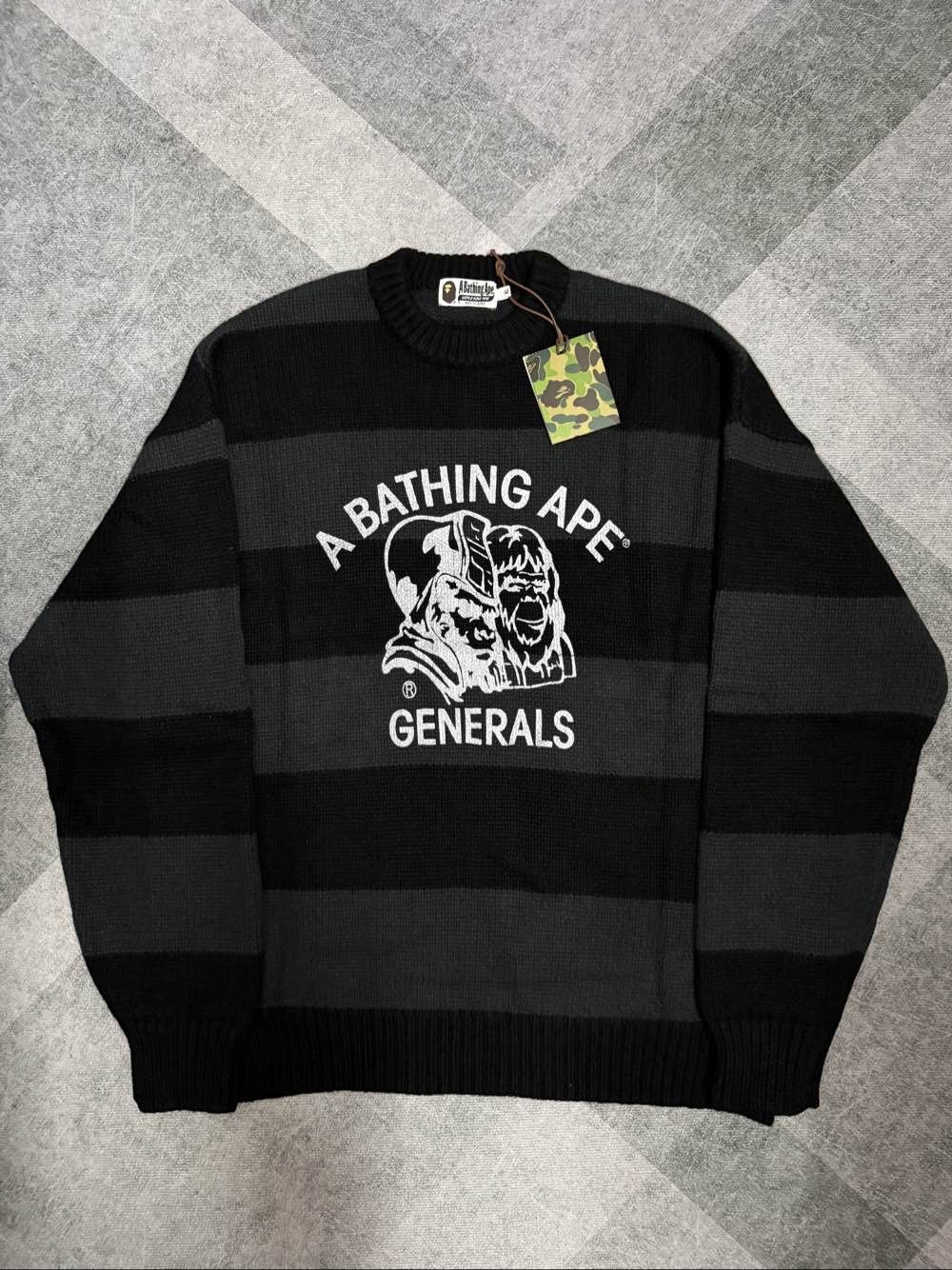 Bape A Bathing Ape Generals Striped Sweater Size XL Size US XL / EU 56 / 4 - 1 Thumbnail