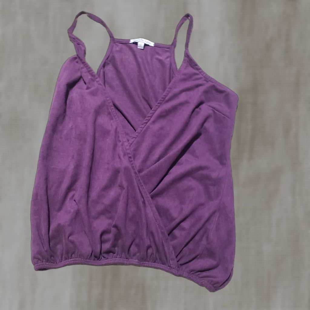 Vintage VINTAGE Charlotte Russe Shirt Women XS Purple Cropped Spaghetti Strap Tank Top Open Strap Small Women Shirt Size S / US 4 / IT 40 - 1 Thumbnail
