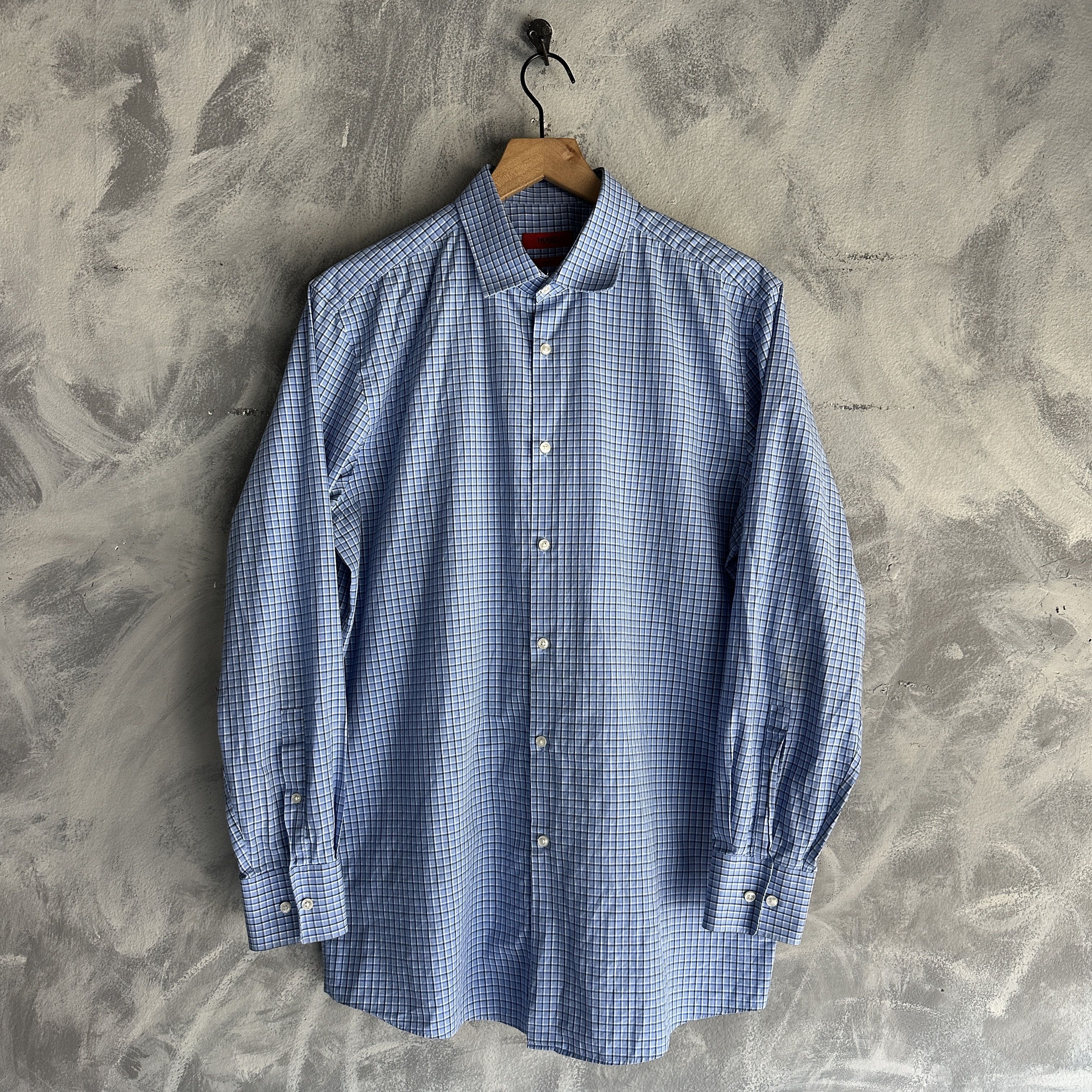 Hugo Boss Hugo Boss Dress Shirt Mens 16.5 32/33 Check Sharp Fit Size US M / EU 48-50 / 2 - 1 Thumbnail