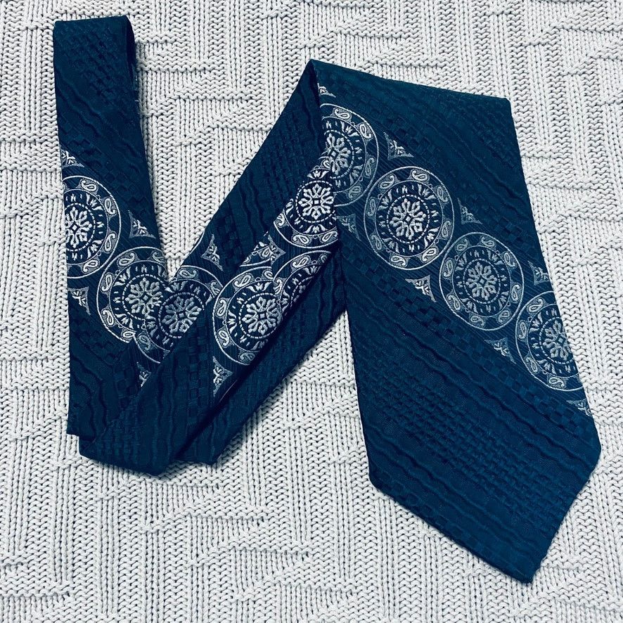 Vintage Vintage Ohrbach's navy textured wide tie Size ONE SIZE - 1 Thumbnail