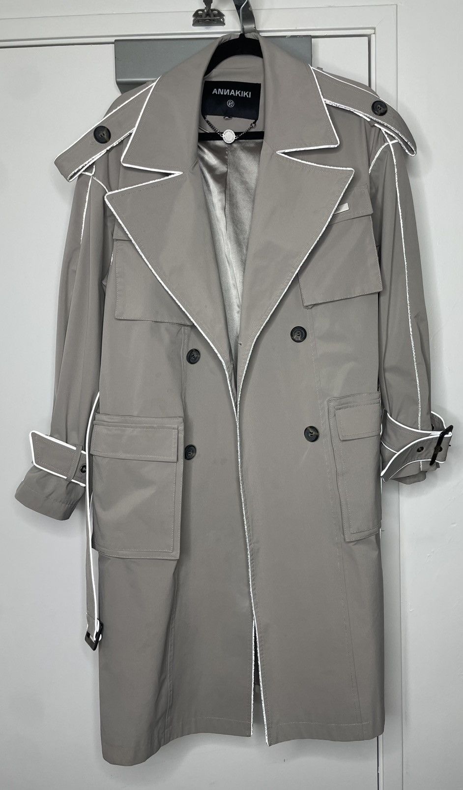 Designer AnnaKiki Reflective Trim Trench coat Size M / US 6-8 / IT 42-44 - 4 Thumbnail