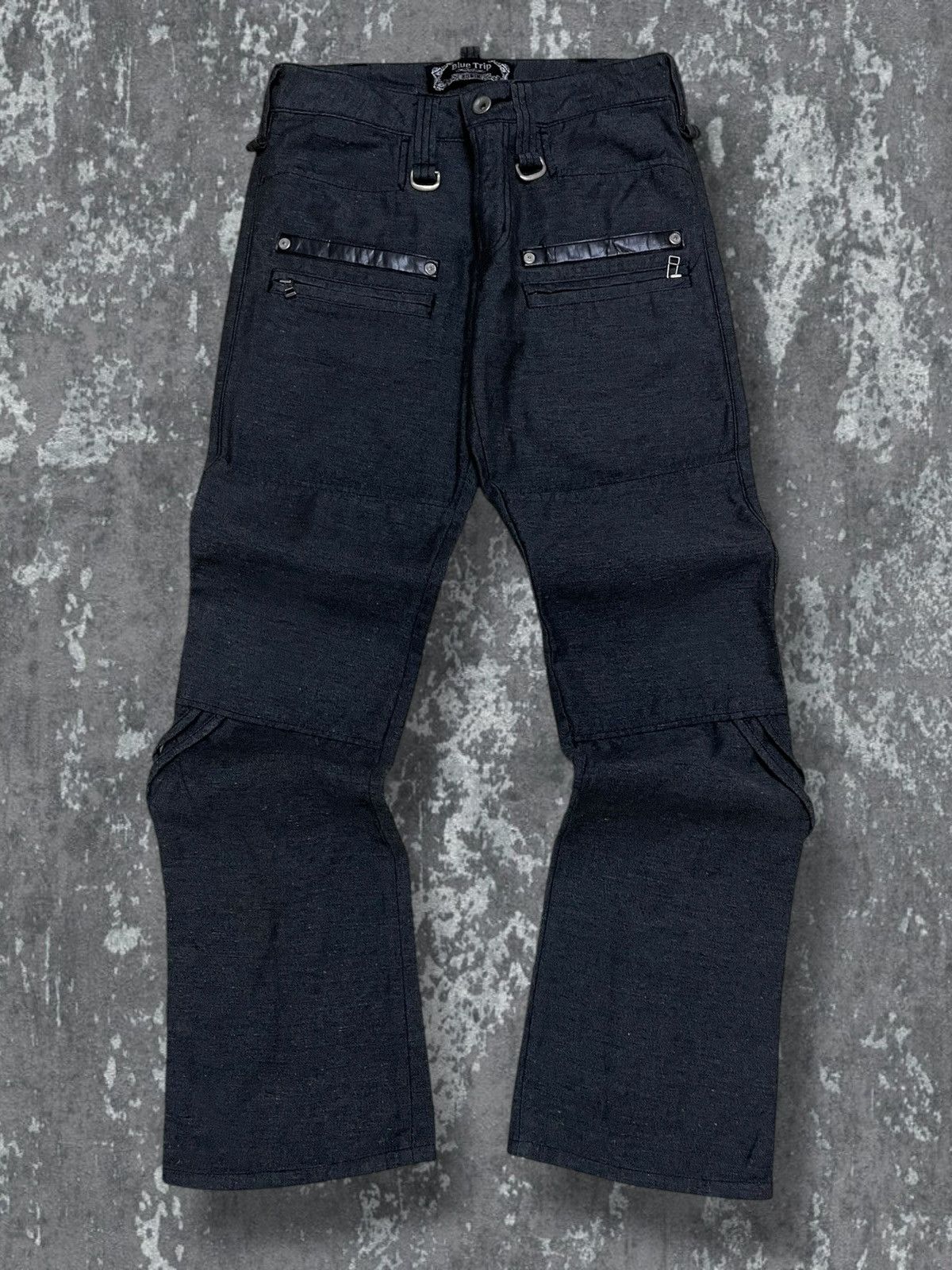 Edwin Vintage 1990s Designer Edwin Blue Trip Punk Style Bush Pant Size US 30 / EU 46 - 1 Thumbnail