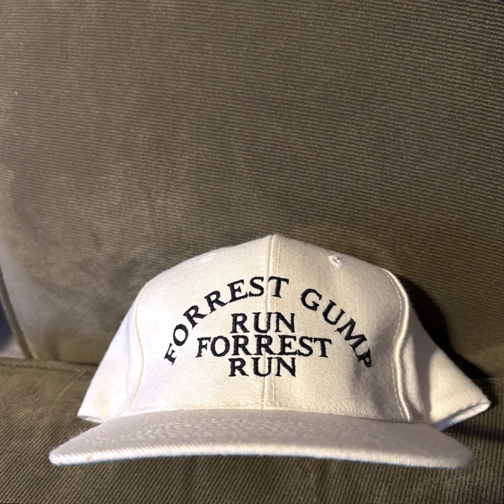 Vintage VINTAGE Forrest Gump Run Embroidered White Snapback Hat 90s KC Collections Men One Size Size ONE SIZE - 2 Thumbnail
