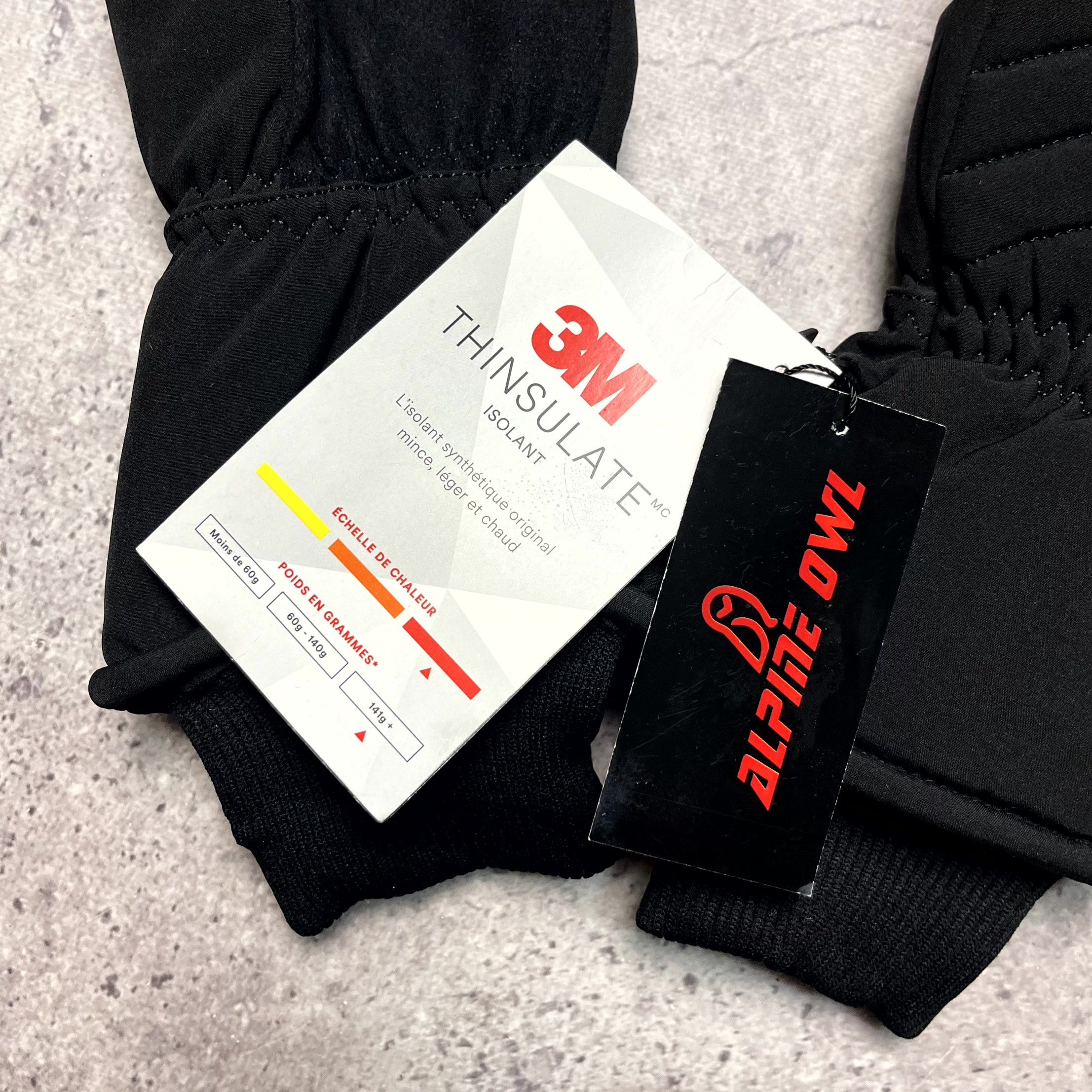 Other Alpine Owl 3M Thinsulate Black Softshell Ski Gloves Size ONE SIZE - 2 Thumbnail