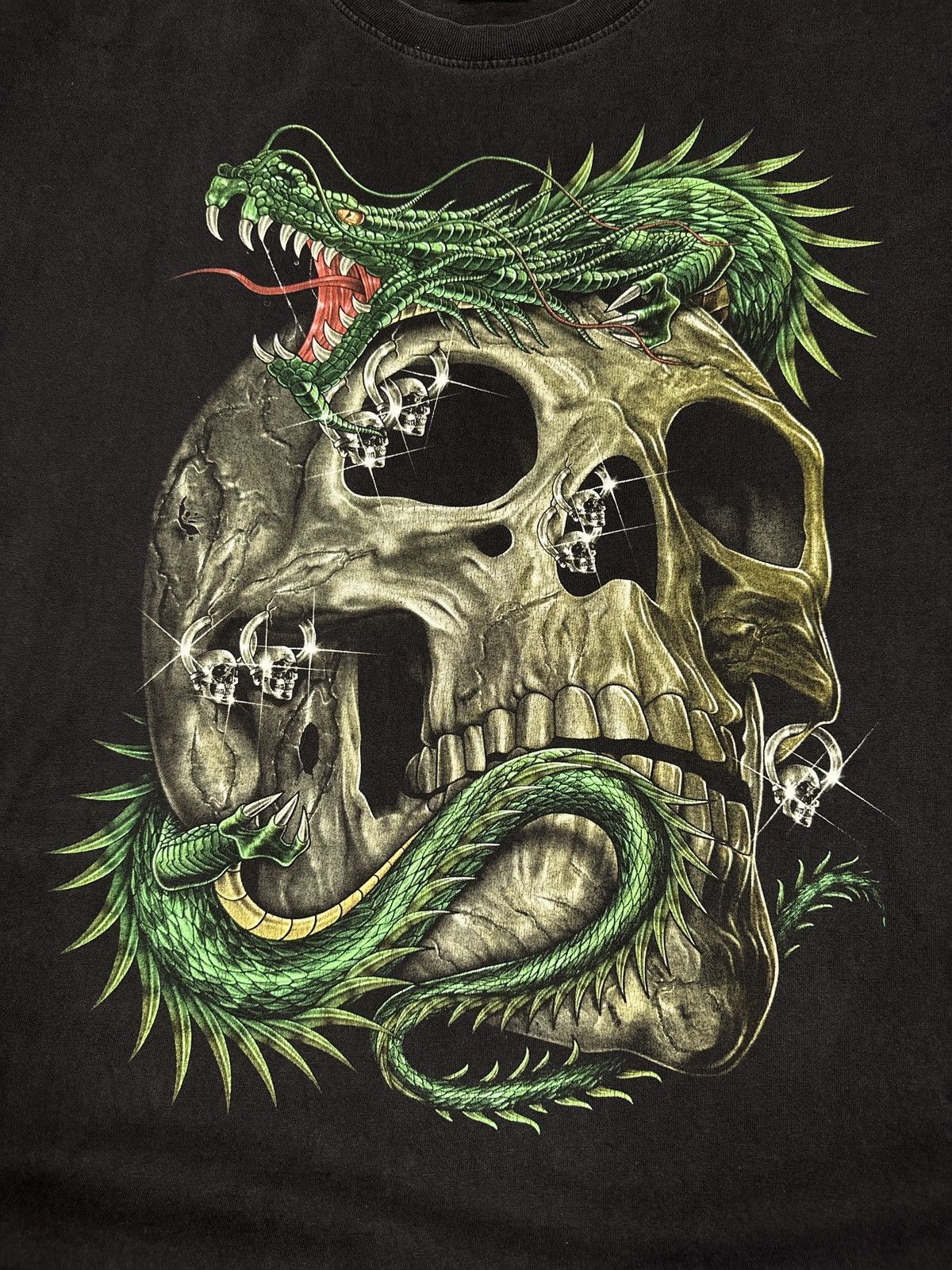 Vintage LGB IfSixWasNine Wild Skull Dragon Print T-Shirt