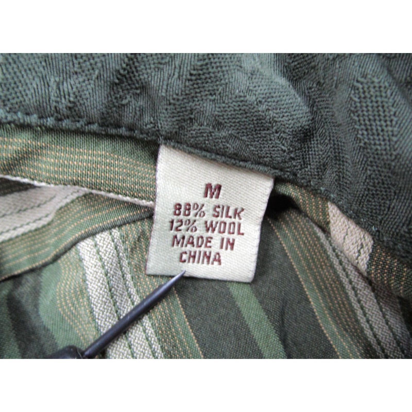 Tommy Bahama TOMMY BAHAMA Shirt Mens Medium Green Button Up Silk Wool Retro Casual Work Shirt Size US M / EU 48-50 / 2 - 4 Thumbnail