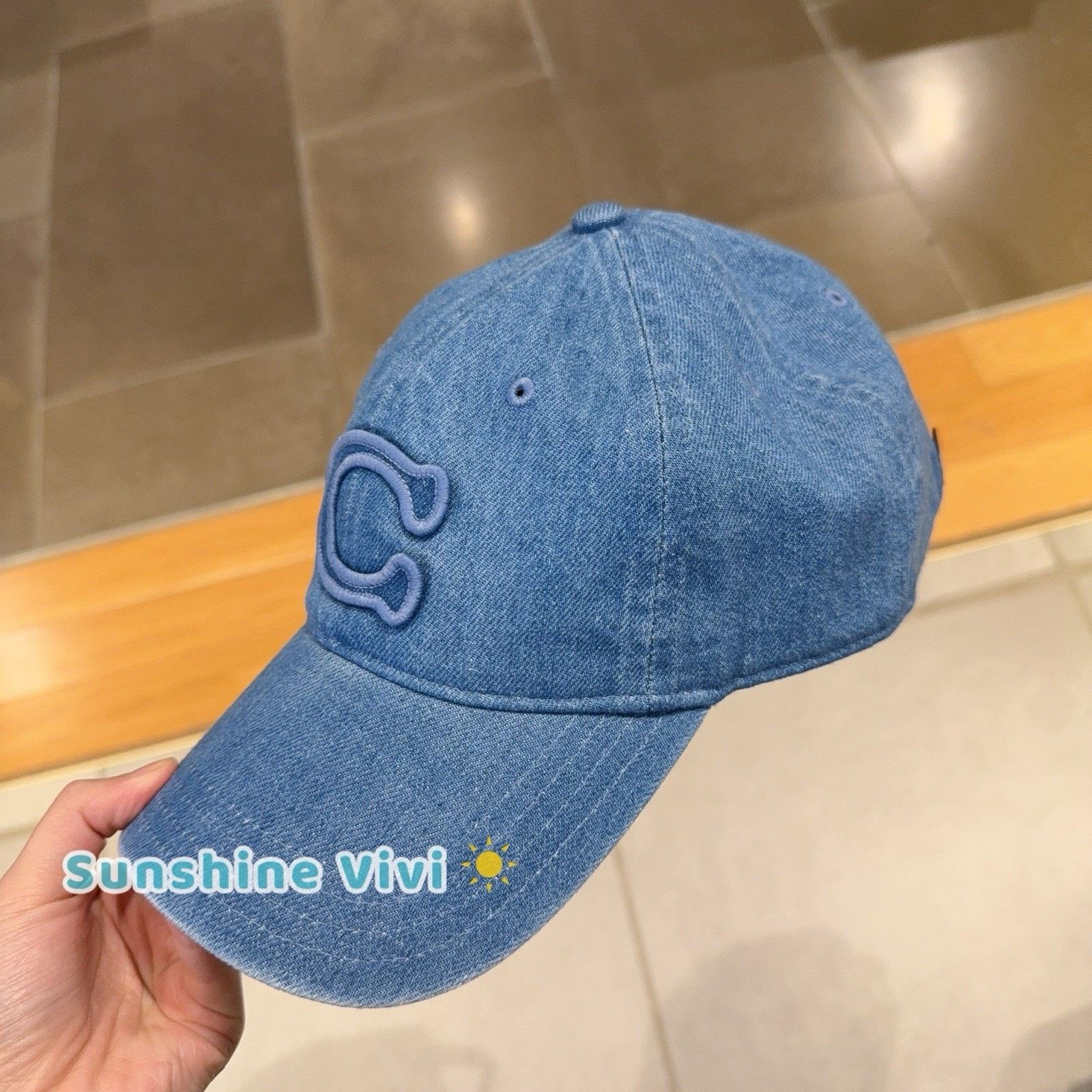 Coach NWT Coach Unisex Signature Patch Baseball Hat Indigo CCN89 Size ONE SIZE - 2 Thumbnail