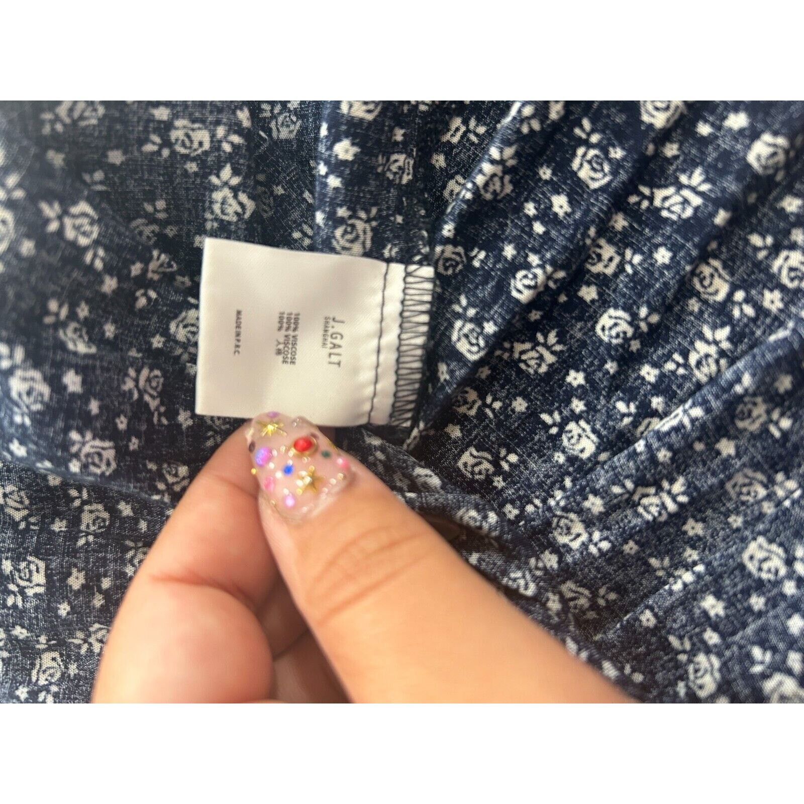 Other John Galt Navy Cream Floral Sleeveless Mini Dress Scoop Neck Size S / US 4 / IT 40 - 7 Thumbnail