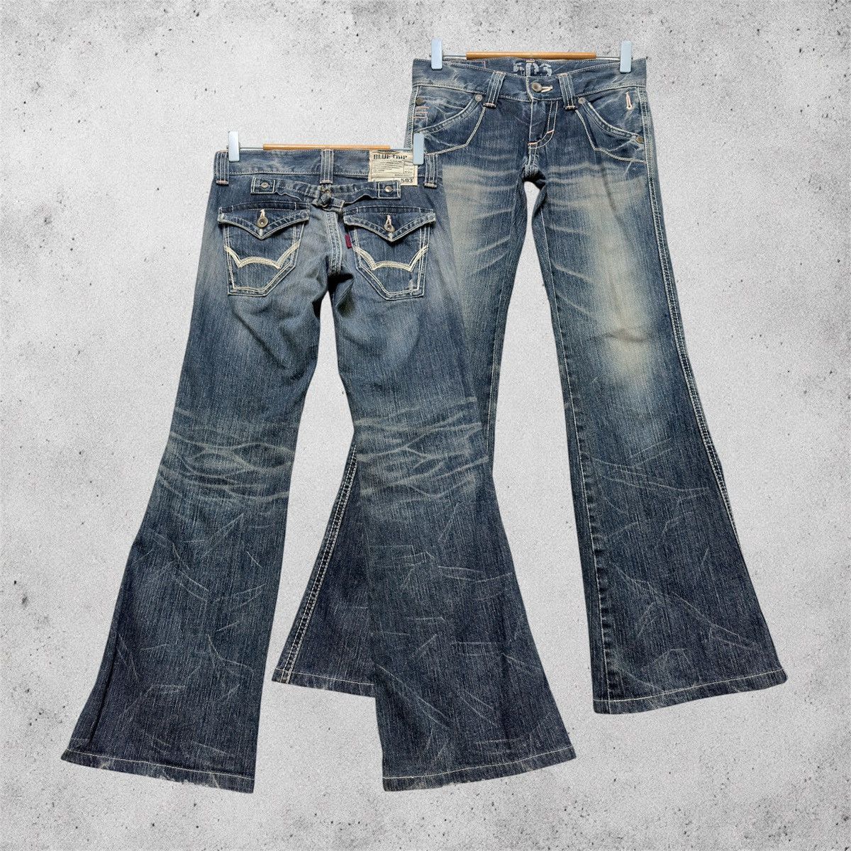 Edwin NEED GONE ‼️ Edwin 503 Blue Trip Black Flare Washed Denim
