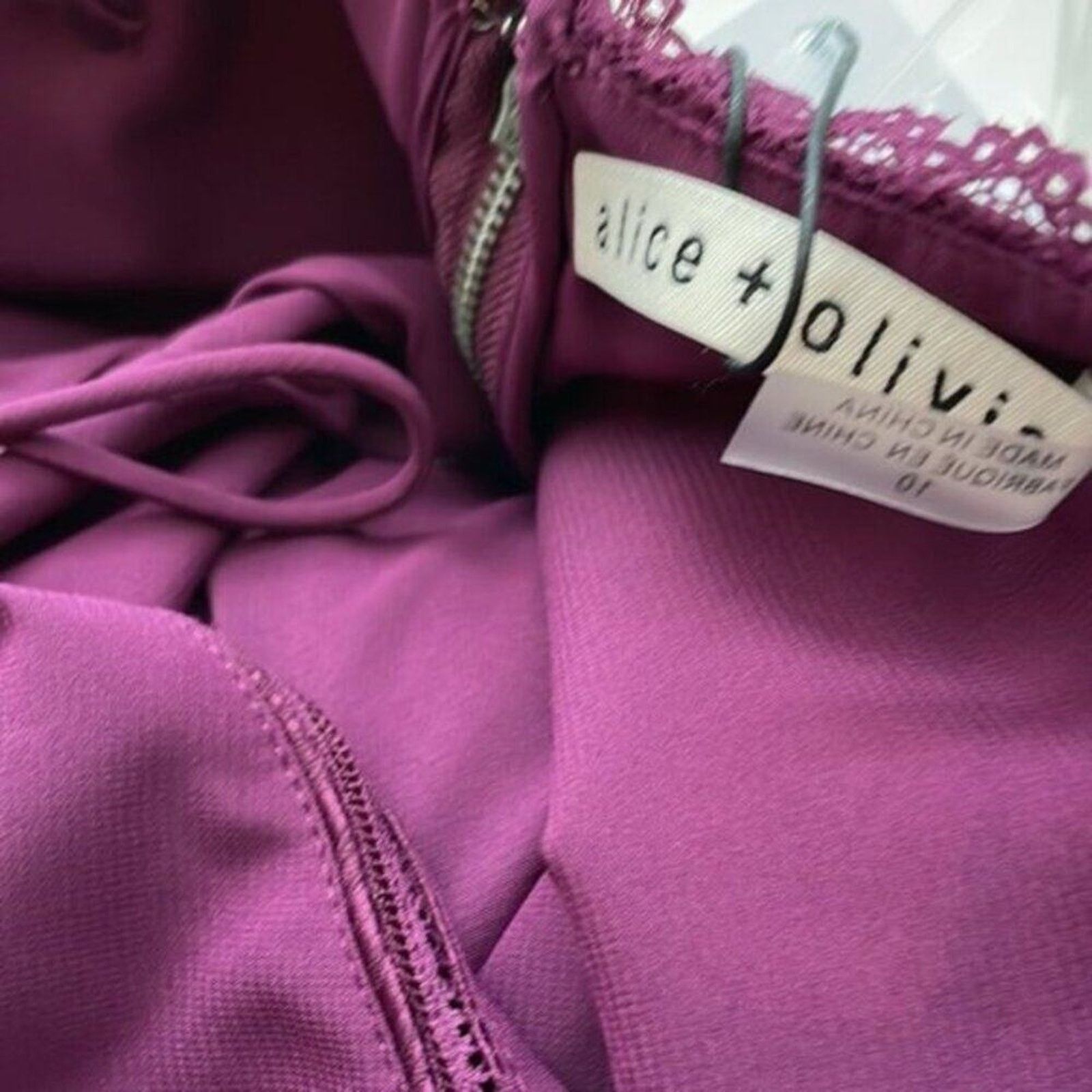 Alice + Olivia Alice + Olivia Genevieve Spaghetti Strap Dress Boysnberry Size M / US 6-8 / IT 42-44 - 12 Thumbnail