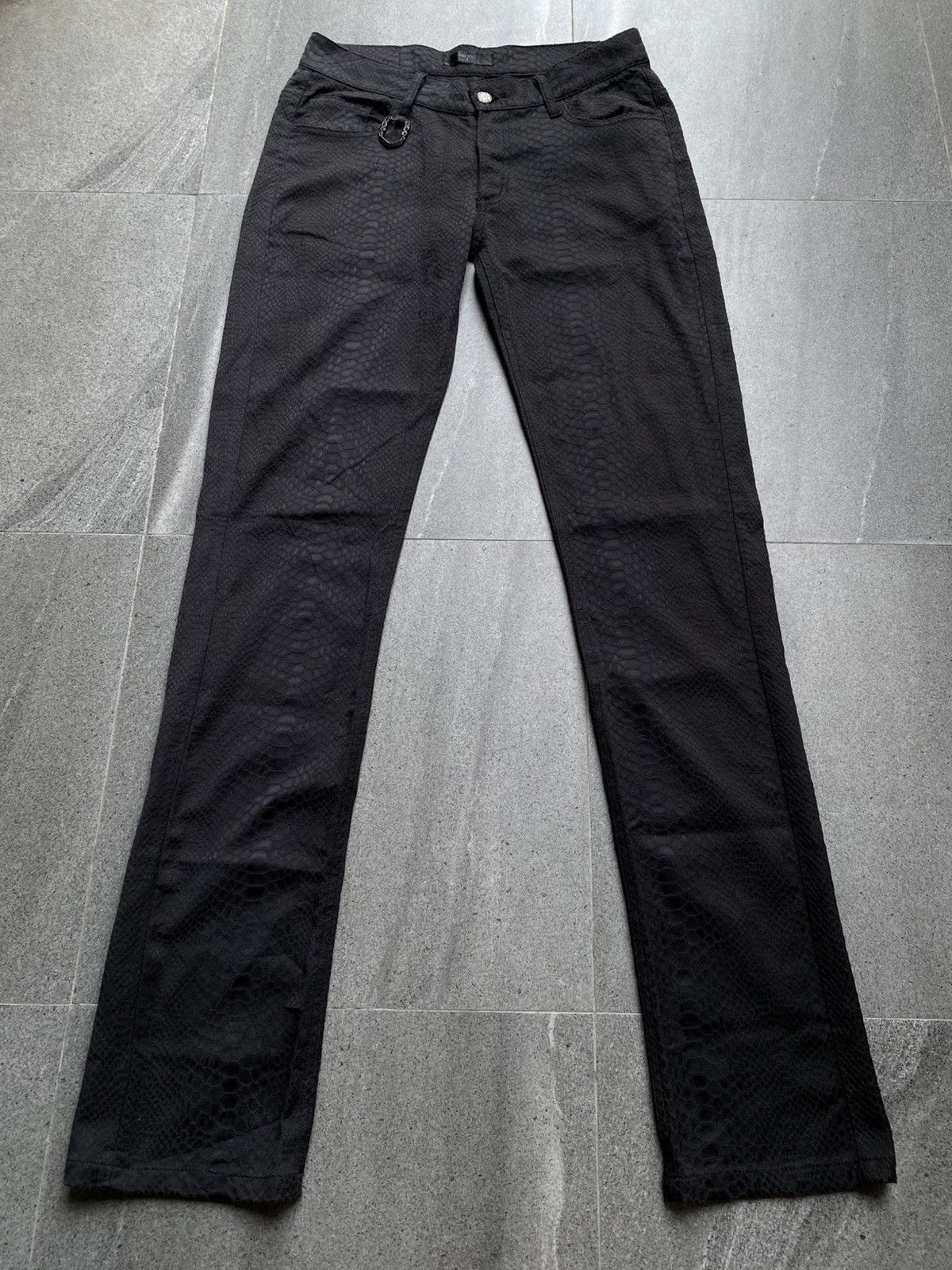 If Six Was Nine Midas Black Snake-Embossed Pants Size US 32 / EU 48 - 1 Thumbnail