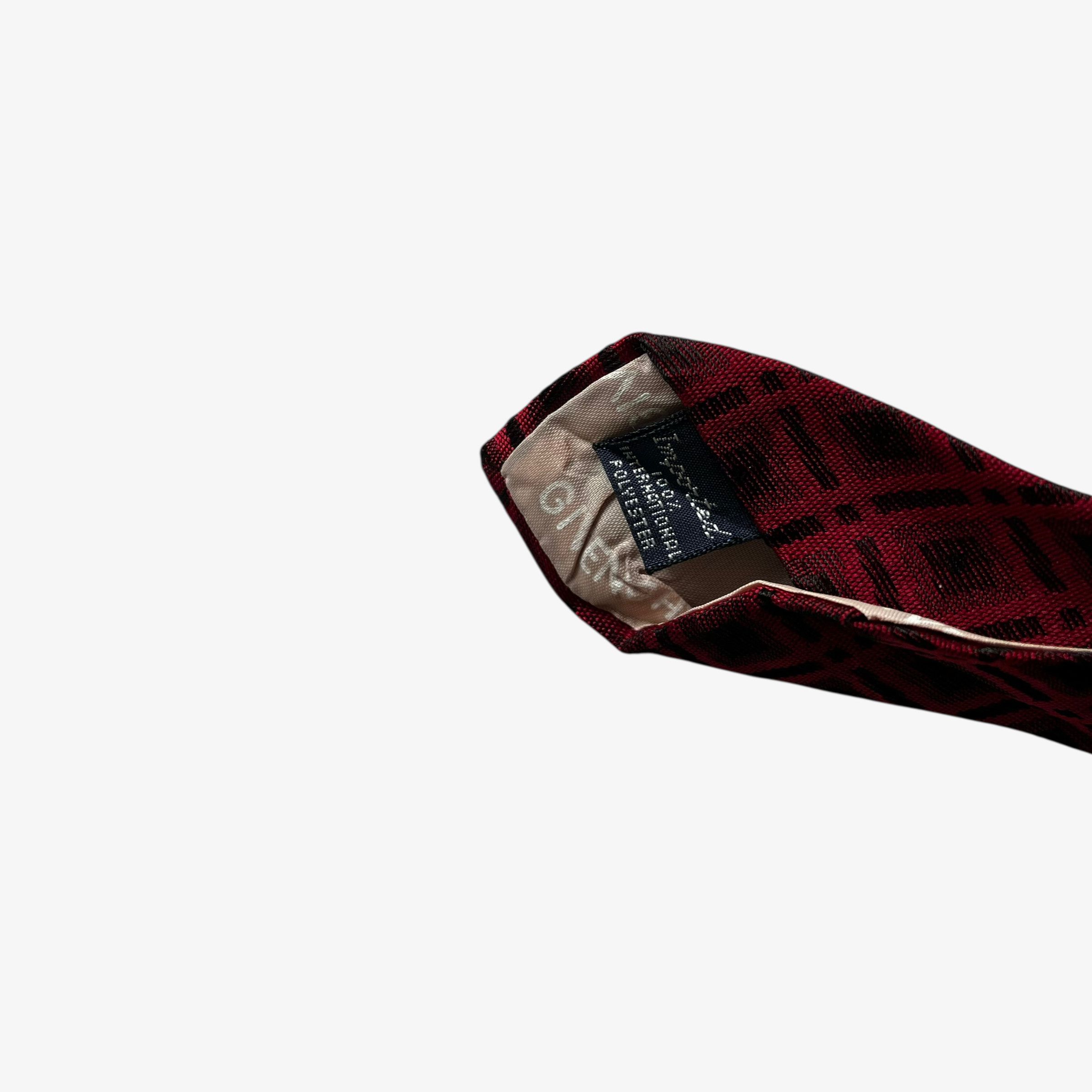Givenchy Vintage 80s Givenchy Gentlemen Checkered Print Red Tie Size ONE SIZE - 4 Thumbnail