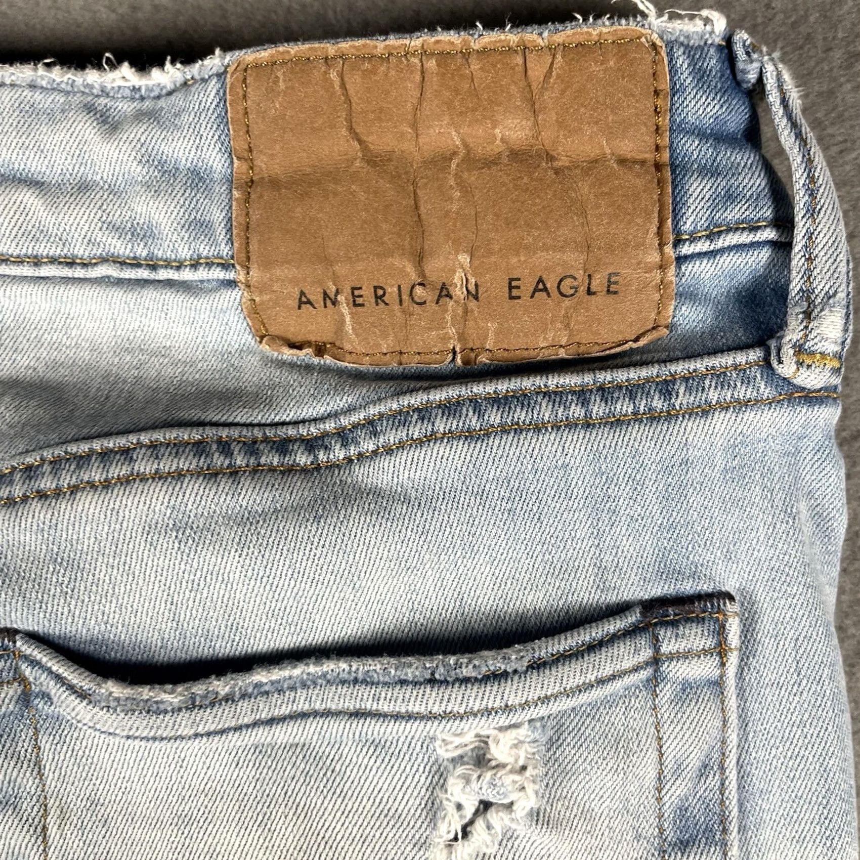 American Eagle Outfitters American Eagle Jeans Men’s Slim Cozy Air Flex Light Distressed 30x34 Denim Cotton Blend Blue Modern Slim Fit Regular Men Size US 30 / EU 46 - 6 Thumbnail