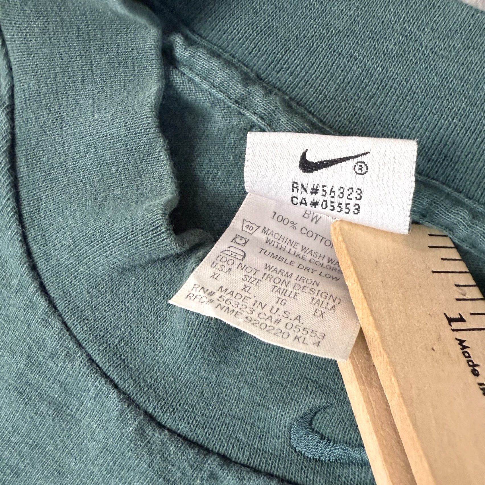 Nike VINTAGE Nike Shirt Adult XL Green Swoosh Logo Distressed Y2K Mock Neck 90s Rare Mens Size US XL / EU 56 / 4 - 6 Thumbnail