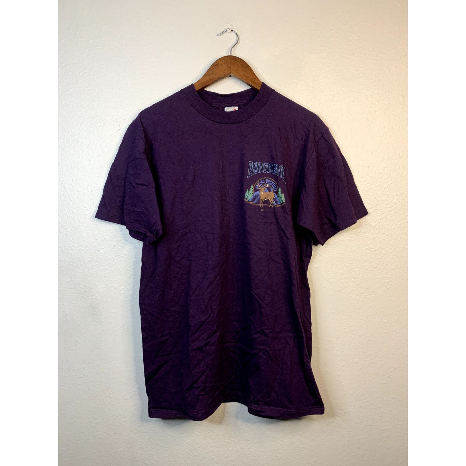 Jerzees Vintage Pocono Mountains Shirt Deer Animal T-Shirt 1995 VTG Size US L / EU 52-54 / 3 - 1 Thumbnail