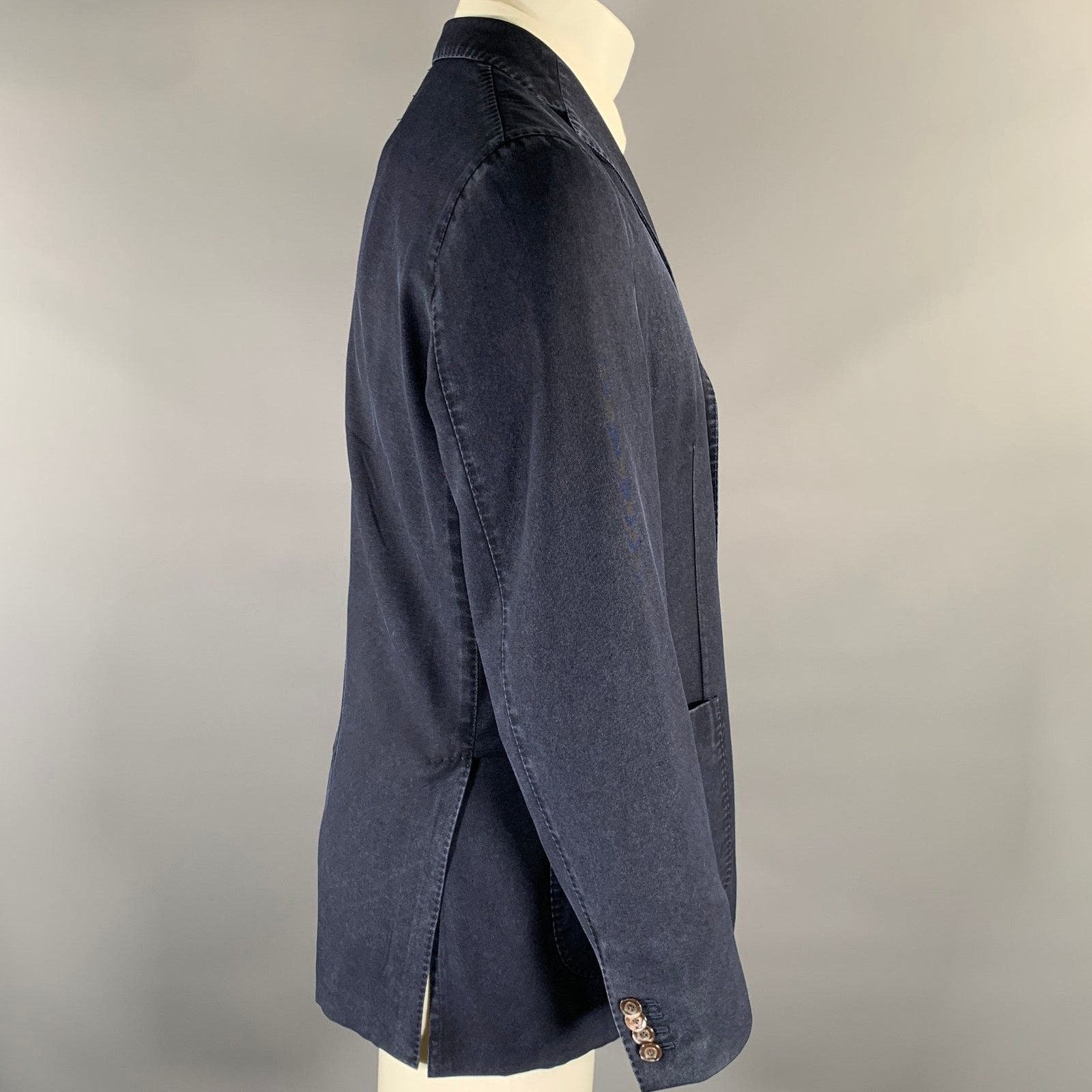 Boglioli BOGLIOLI Chest Size 40 Navy Wool Notch Lapel Sport Coat Size 40S - 3 Thumbnail