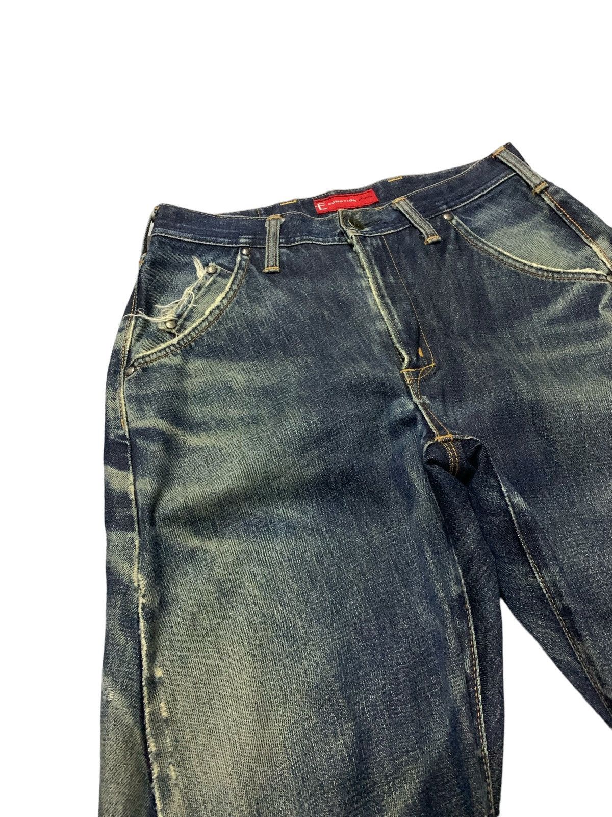Edwin × Hysteric Glamour Vintage Edwin E Function Curved Leg Distressed Jeans Size US 30 / EU 46 - 7 Thumbnail