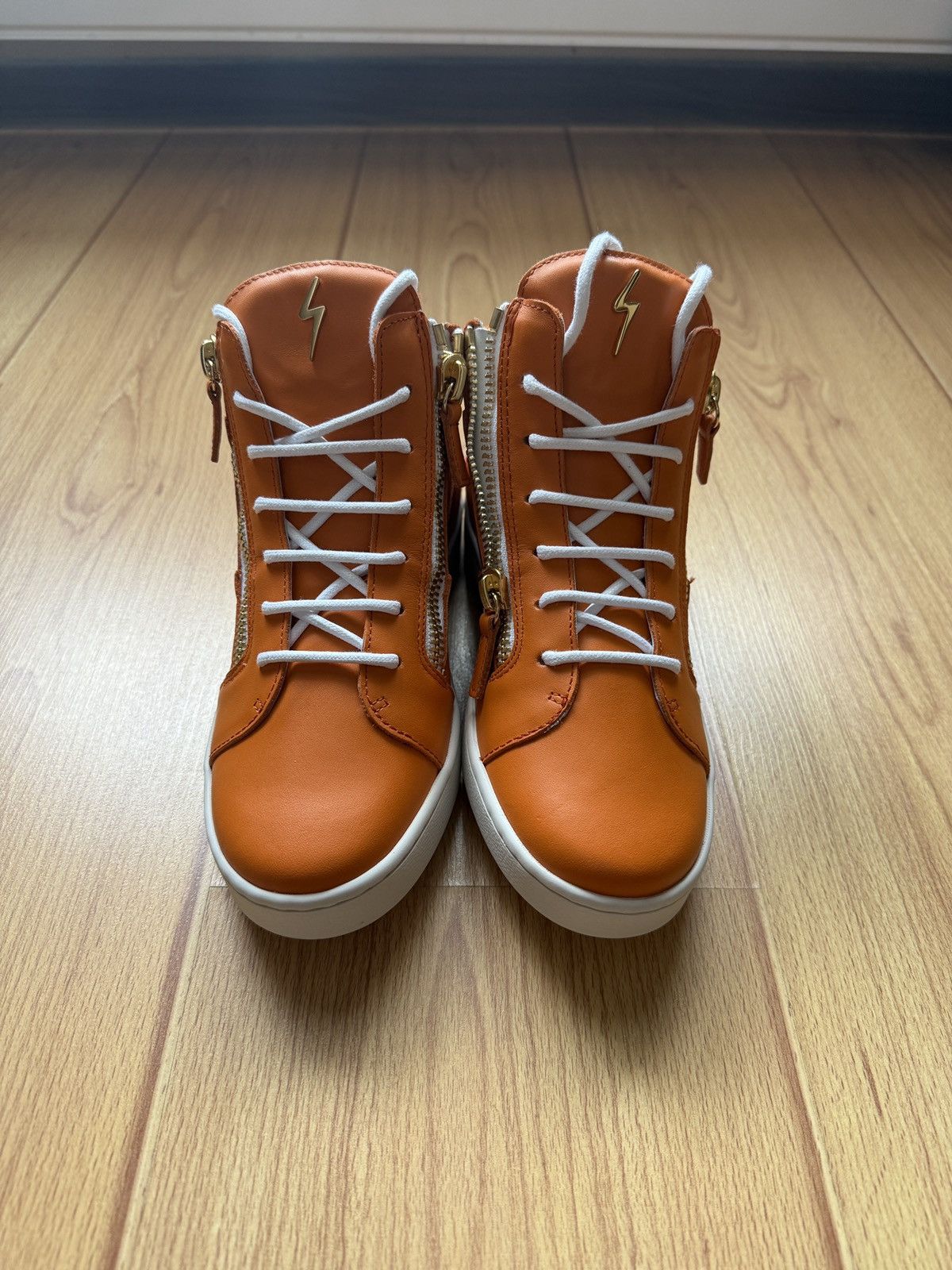 Giuseppe Zanotti Giuseppe Zanotti Brek High Orange Gold Zip BNIB 37 Size US 7 / IT 37 - 23 Thumbnail