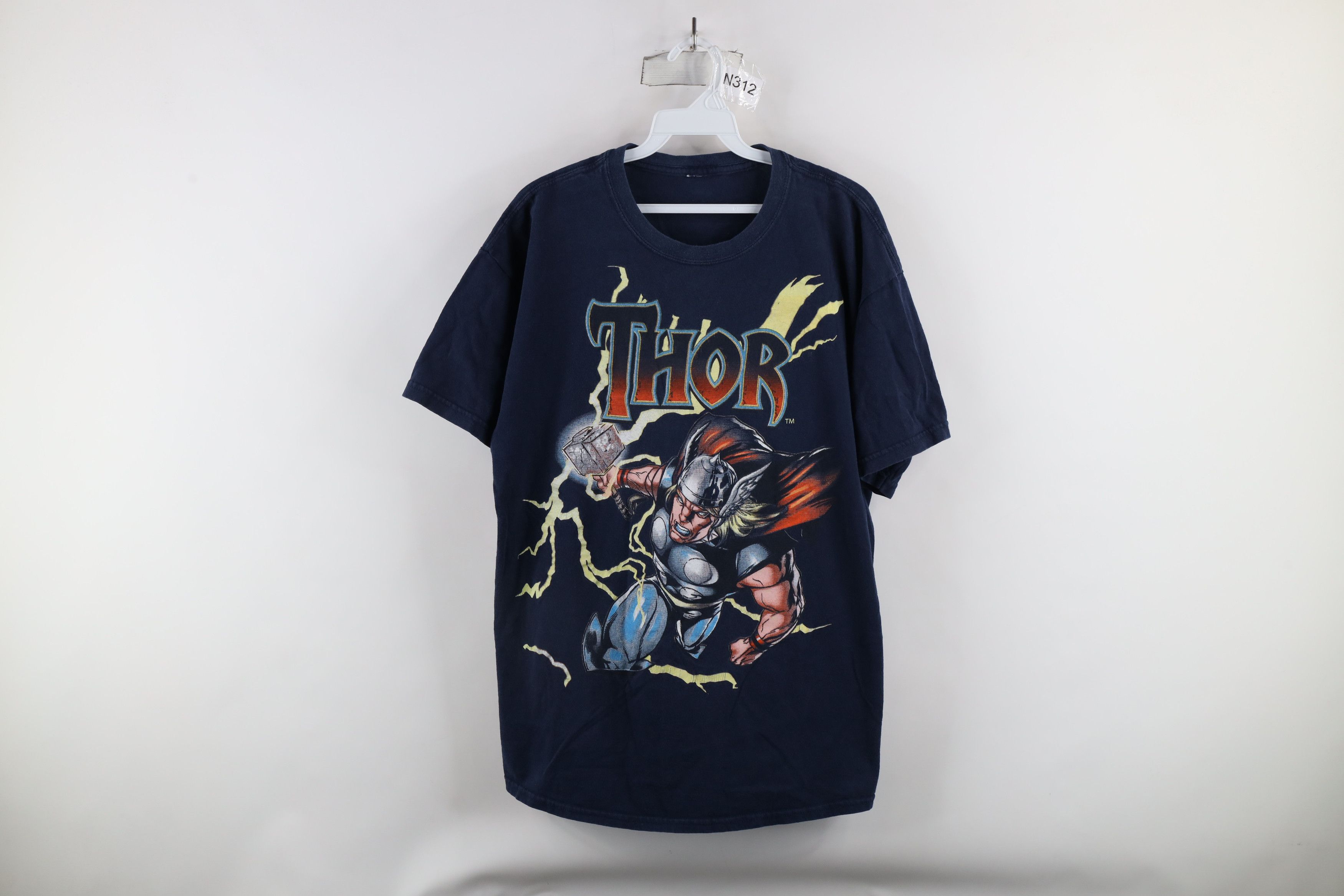 Vintage Vintage Marvel Comics Spell Out Big Logo Thor T-Shirt Blue Size US L / EU 52-54 / 3 - 1 Thumbnail