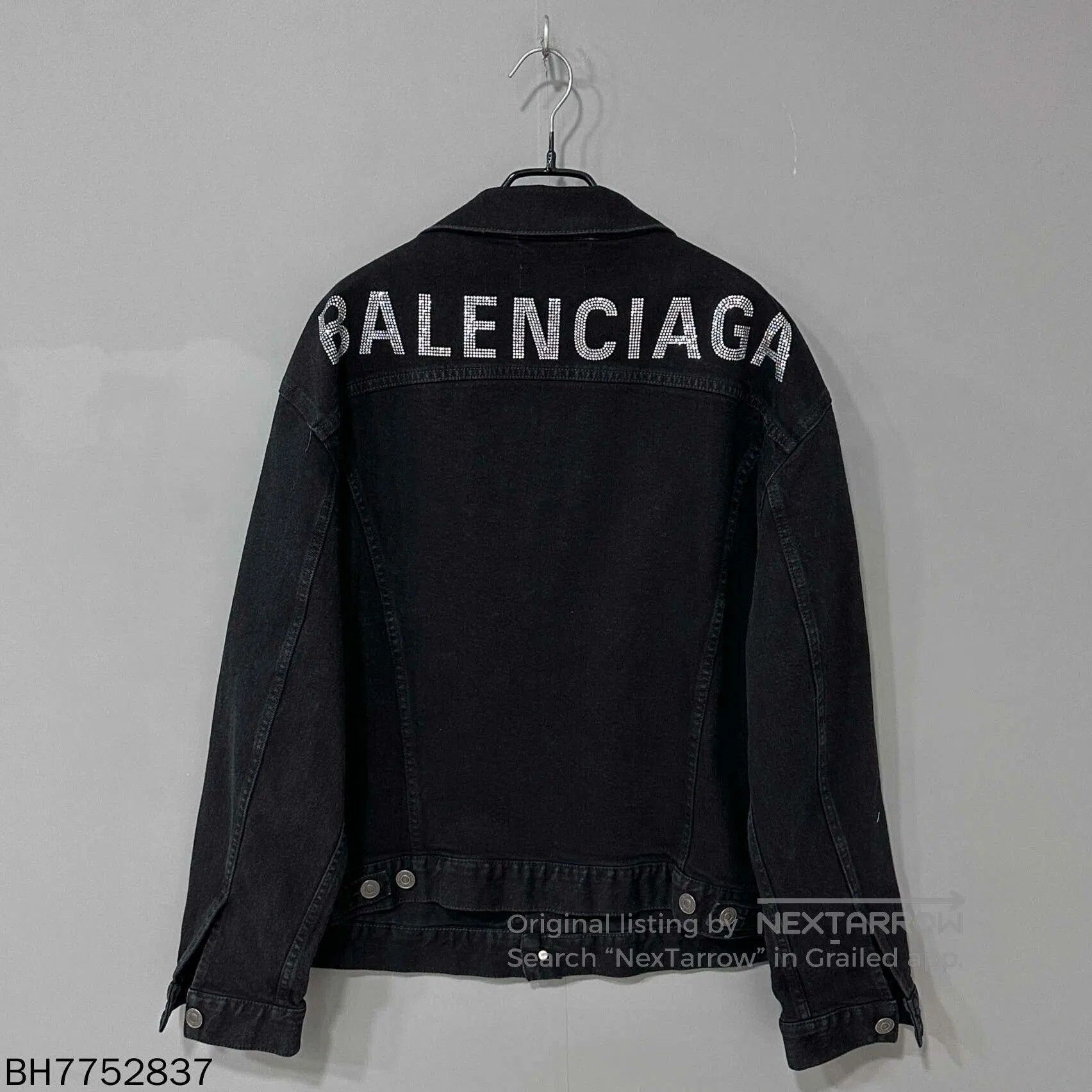 Balenciaga Balenciaga Rhinestone Logo Denim Jacket. Size XS / US 0-2 / IT 36-38 - 3 Thumbnail