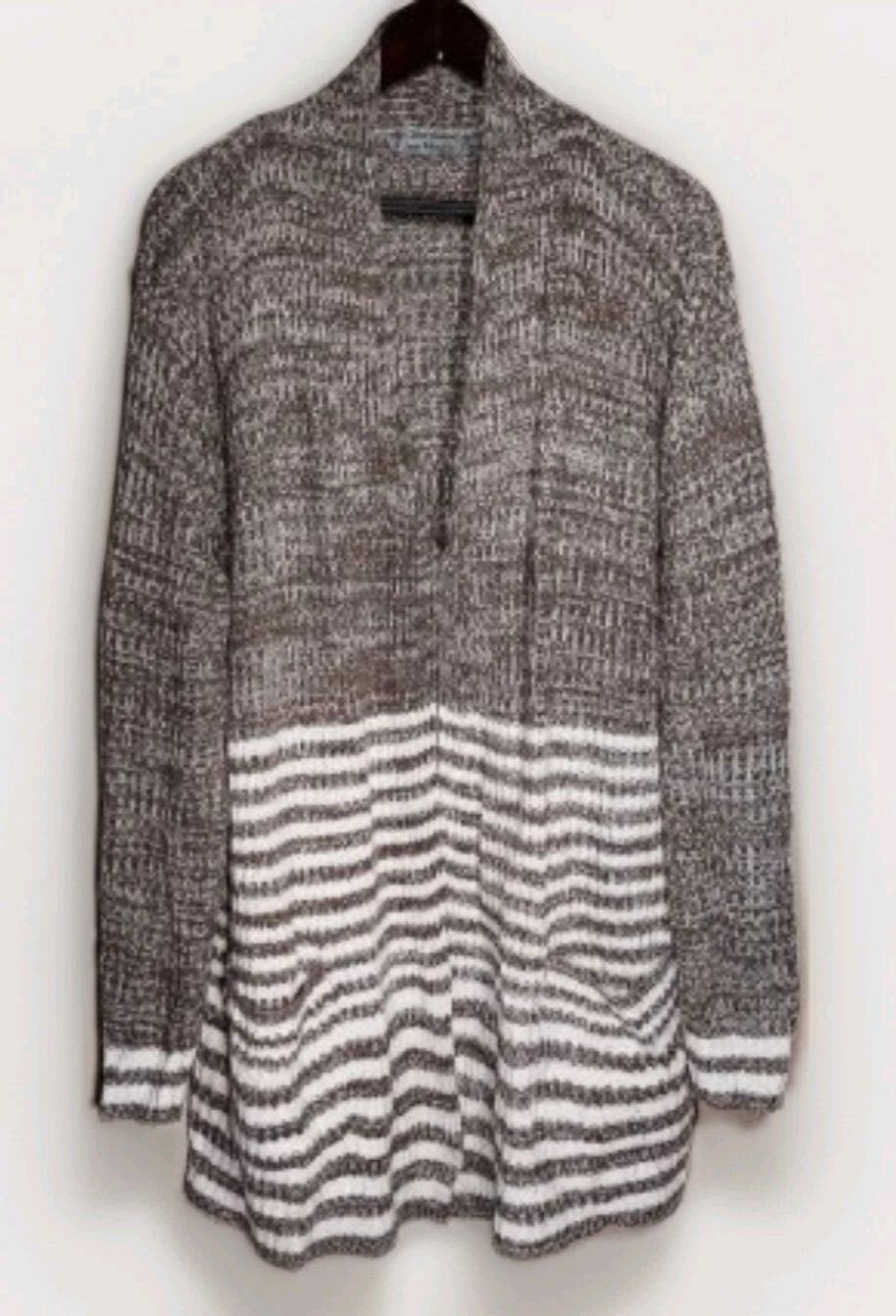 Other Jason Maxwell Womens 2X Plus Open Front Cardigan Cream Brown Size XXL / US 16-18 / IT 52-54 - 1 Thumbnail