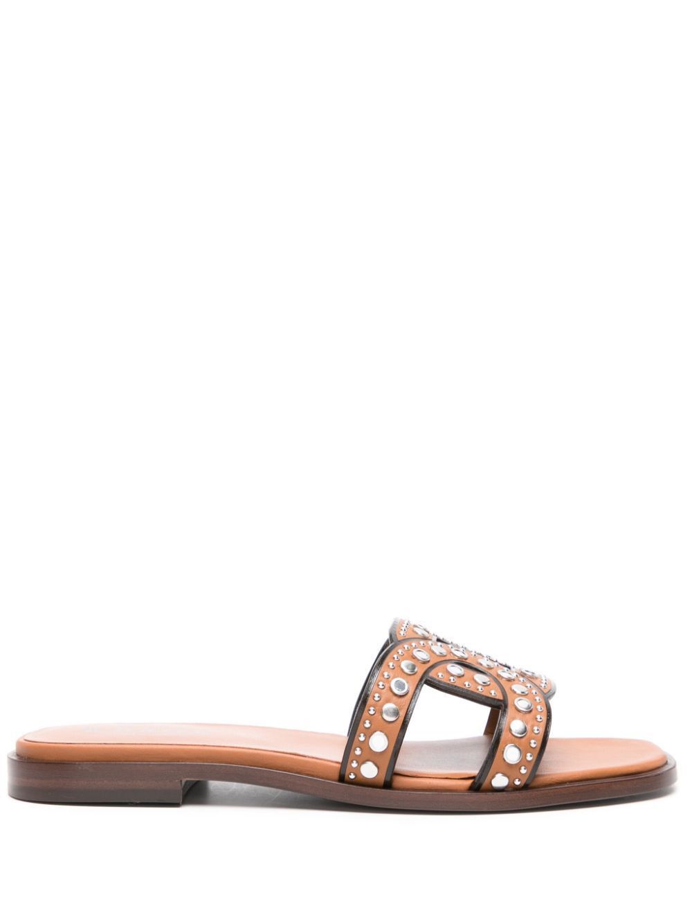 image of Tods Tod`s Kate Leather Sliders Size 35.5 in Brown, Women's