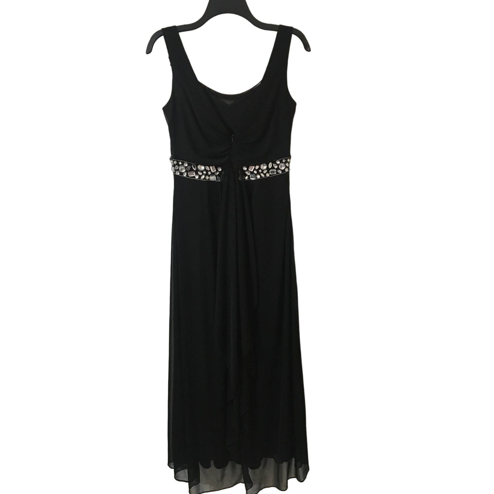 Alex Evenings Alex Evenings 8P Beautiful Black Floor Length Dress Jewels Size M / US 6-8 / IT 42-44 - 3 Thumbnail