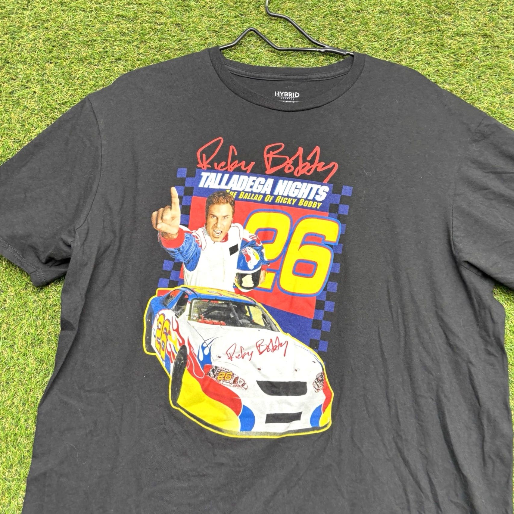 Vintage VINTAGE Hybrid Men’s XL Black Talladega Nights Ricky Bobby Racing Graphic Print Short Sleeve T-Shirt NASCAR Cars Dad Movie Size US XL / EU 56 / 4 - 3 Thumbnail