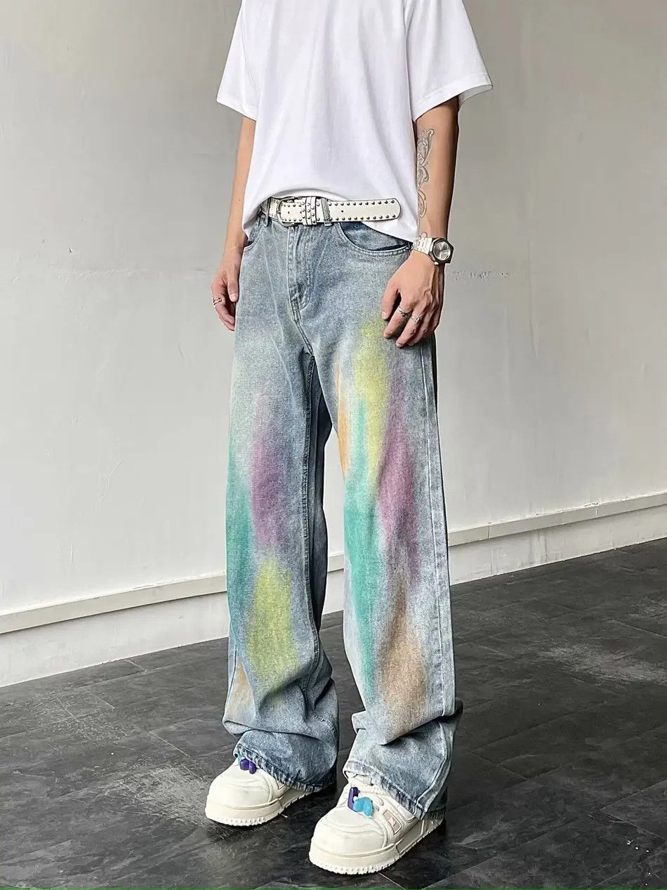 Japanese Brand × Jean Retro graffiti high street straight leg jeans Size US 32 / EU 48 - 6 Thumbnail