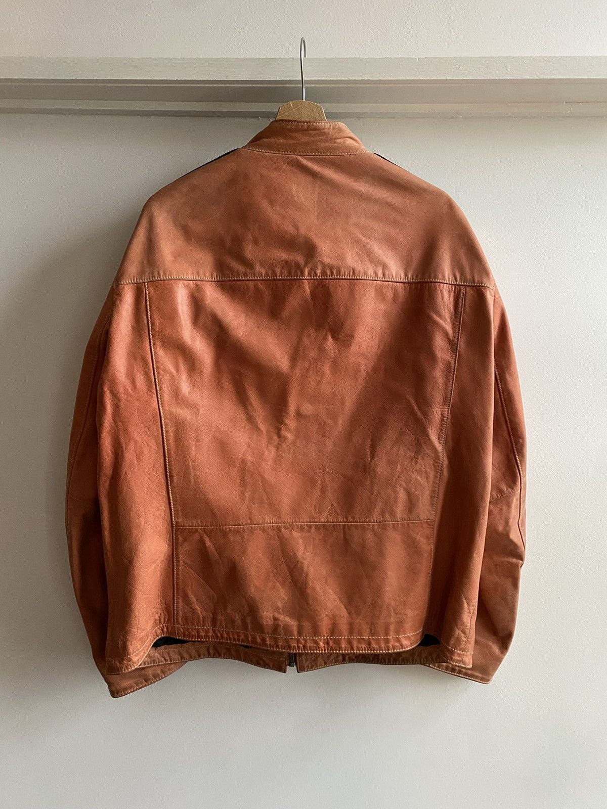 Strellson × Vintage Strellson Vintage Leather Biker Jacket Size US XL / EU 56 / 4 - 4 Thumbnail