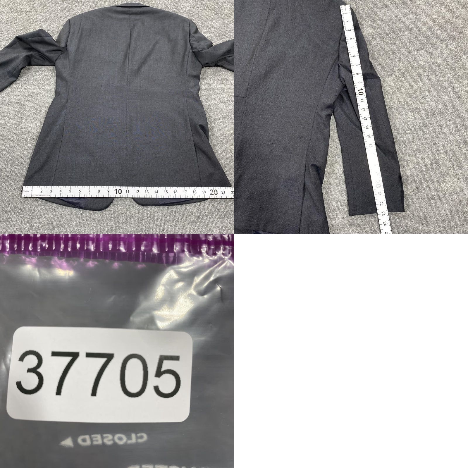 Calvin Klein Calvin Klein Suit Jacket Mens 40S Gray Wool Extreme Slim Fit Two-Button Jacket/Coat (Two-Button, Notch Lapel) Womens? Size 40R - 9 Thumbnail