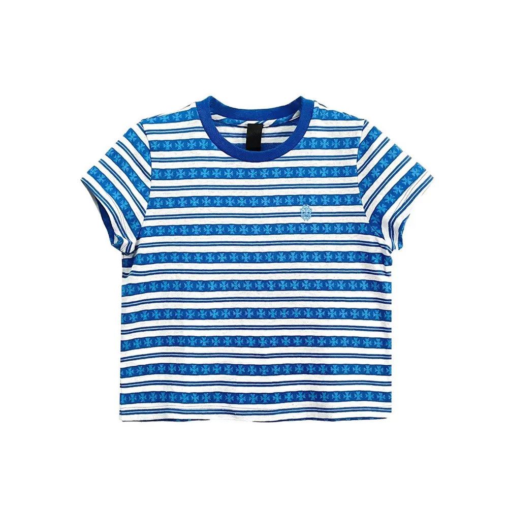 Chrome Hearts Chrome Hearts Blue Script Logo Stripe Short Sleeve Tee Size M / US 6-8 / IT 42-44 - 1 Thumbnail