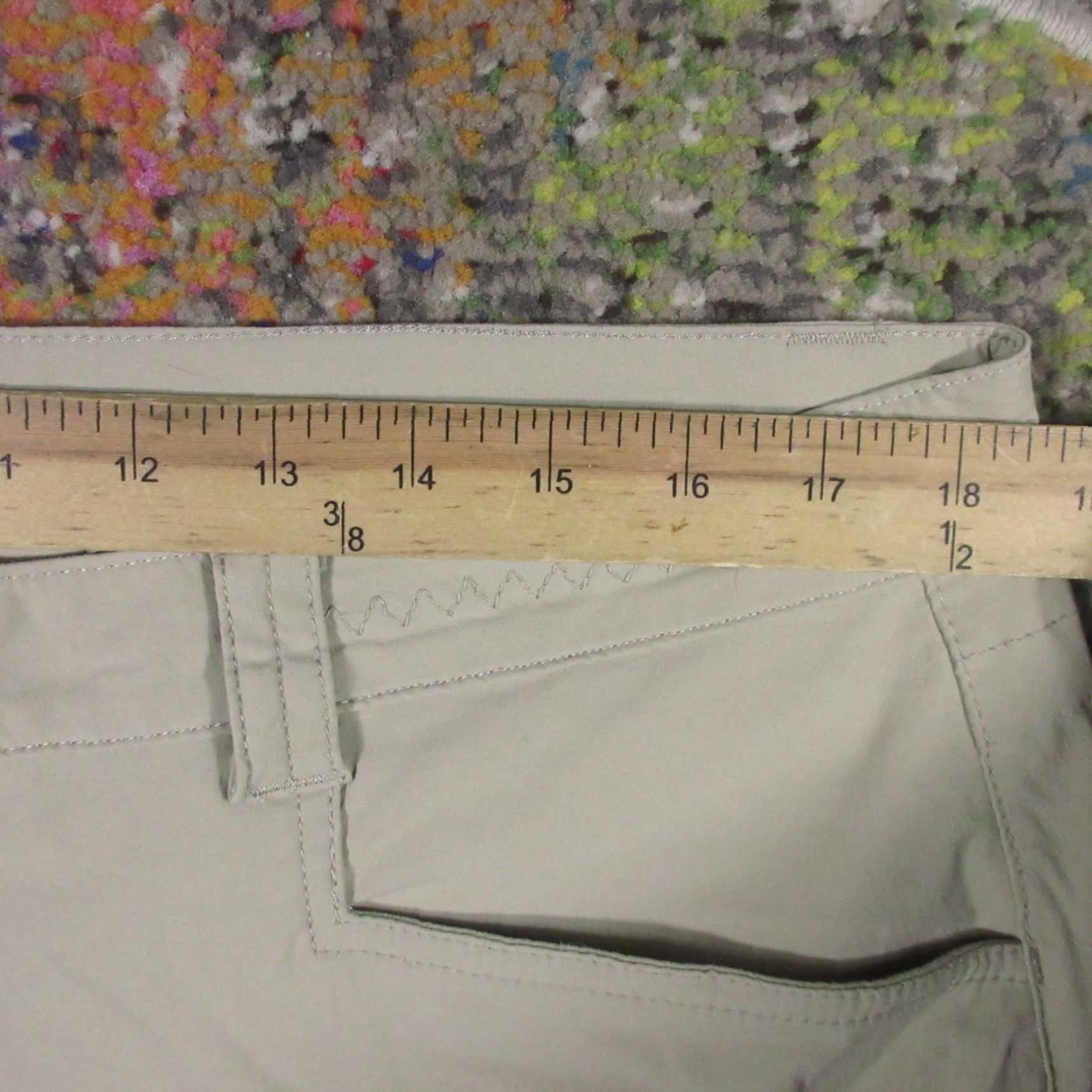 Eddie Bauer Eddie Bauer Pants Womens 16 Beige Cropped Regular Mid Rise Nylon Spandex Light Stretch Pockets Zipper Button Logo Solid Nature Size 38" / US 16 / IT 52 - 7 Thumbnail