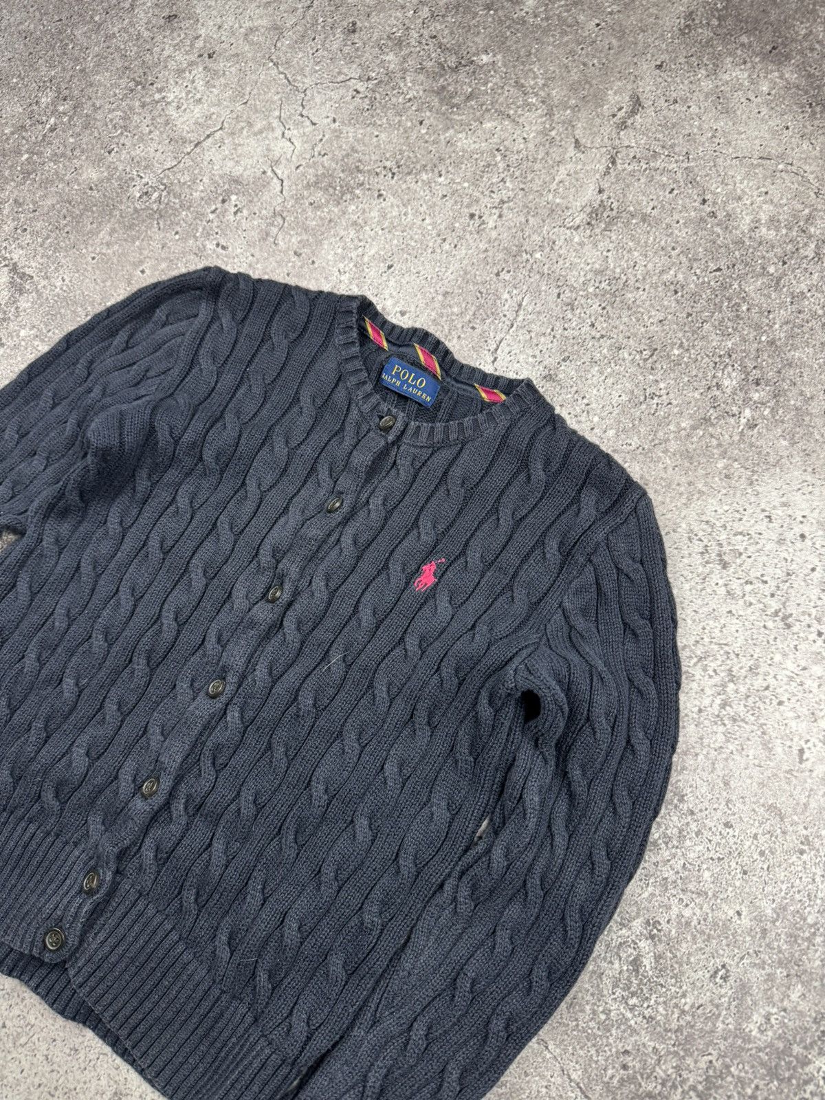 Polo Ralph Lauren Vintage Polo Ralph Lauren Navy Knitted Cardigan Sweater Y2K Size XS / US 0-2 / IT 36-38 - 2 Thumbnail